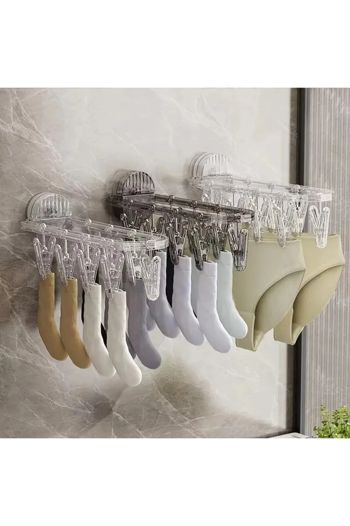 Vantuzlu Elbise Askısı Banyo, Balkon için Çok Amaçlı Çoraplar ve 