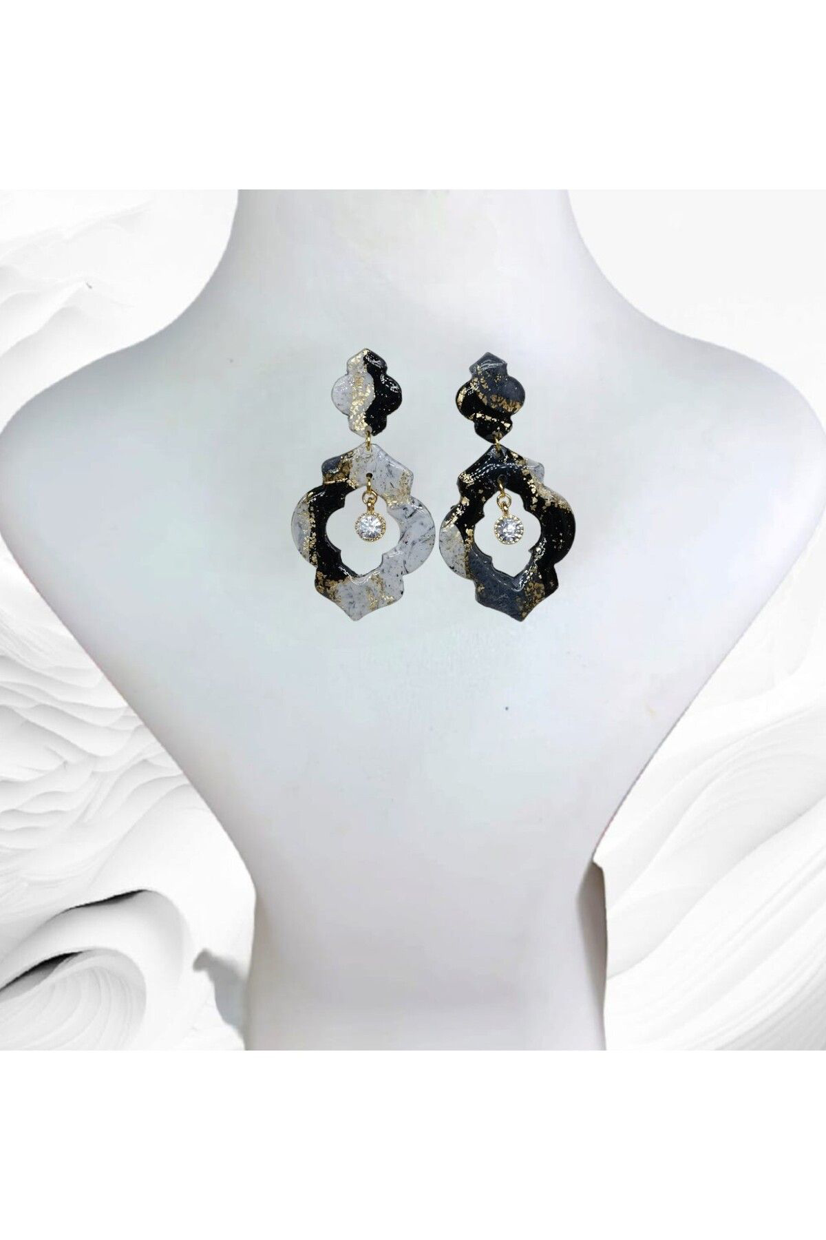 Varak Aşkı Polimer Kil & Epoksi Tasarım Küpe