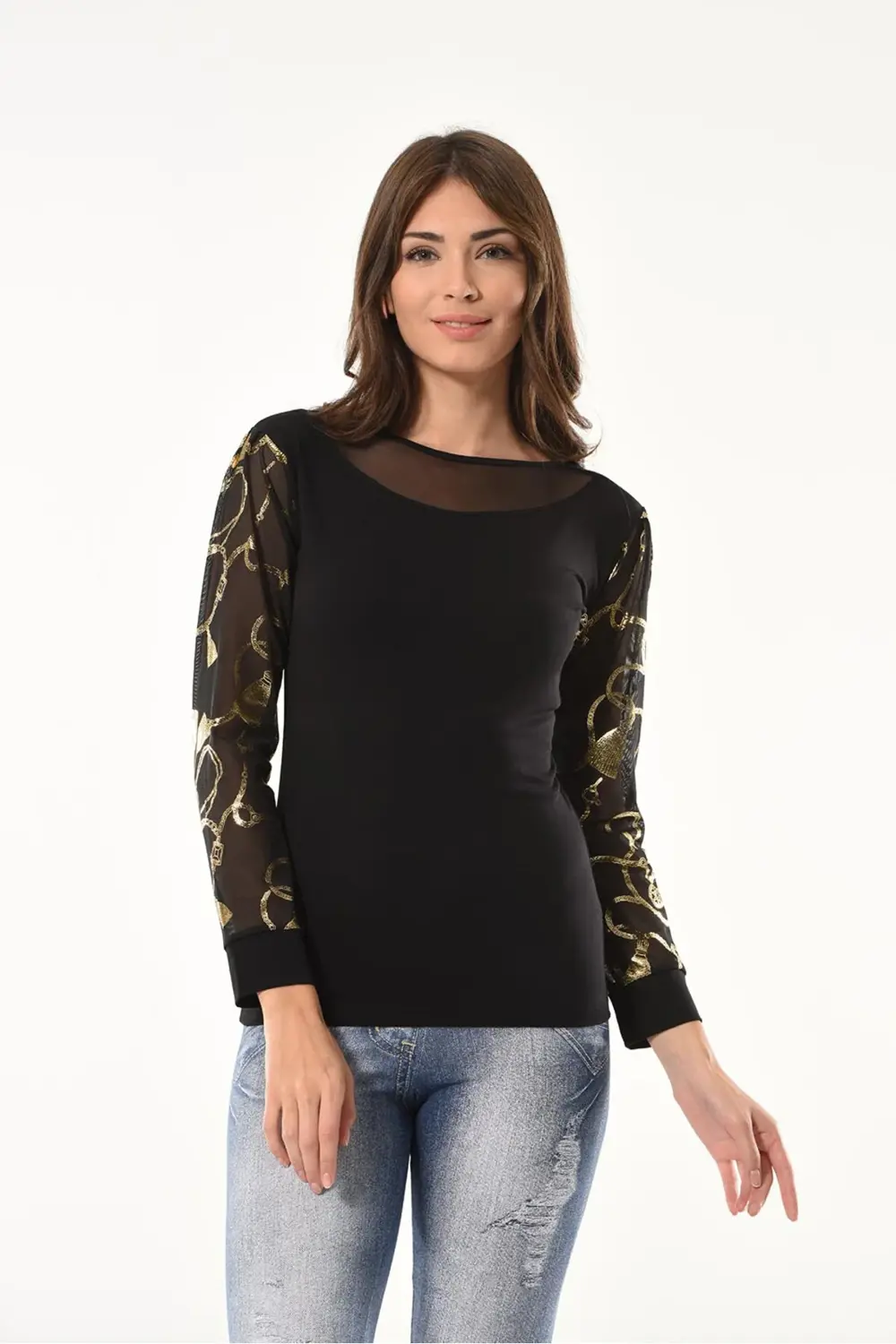 Varak Desenli Uzun Kol Body 144