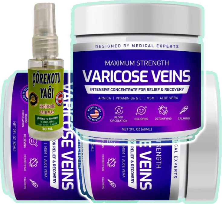Varicose Veins Purple Bacak Kremi 3'lü Set - Çörek Otu Yağı ile Toplu Damar Bakımı