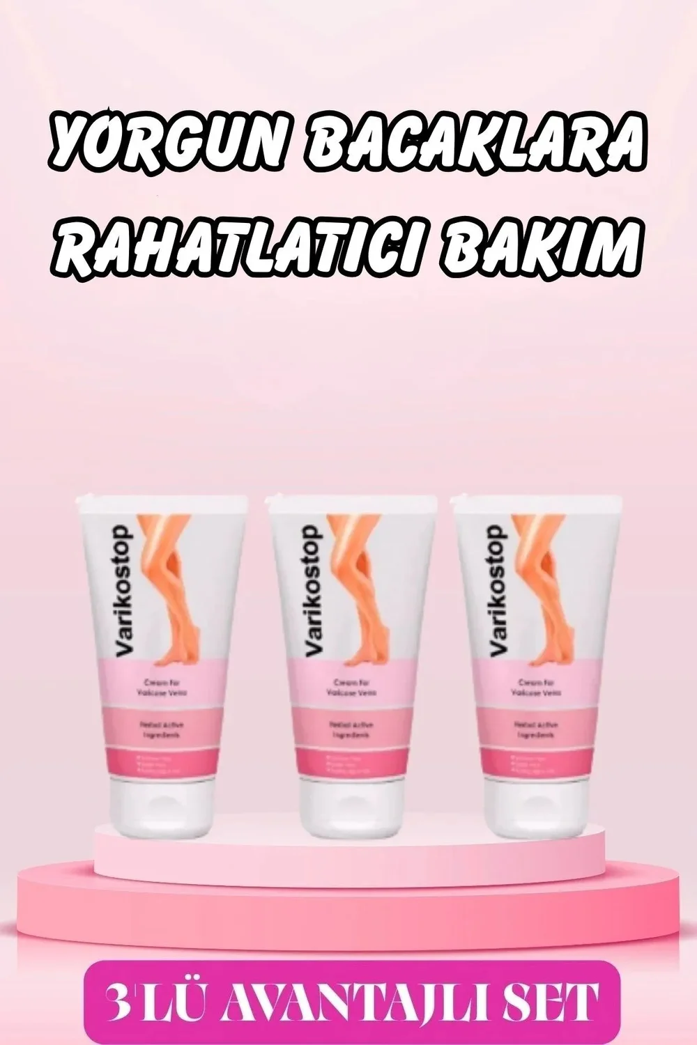 Varikostop Cream Bacak Onarım Bakım Kremi 50 ml x 3 Adet - Varis ve Bacak Ağrısına Karşı Etkili Çözüm