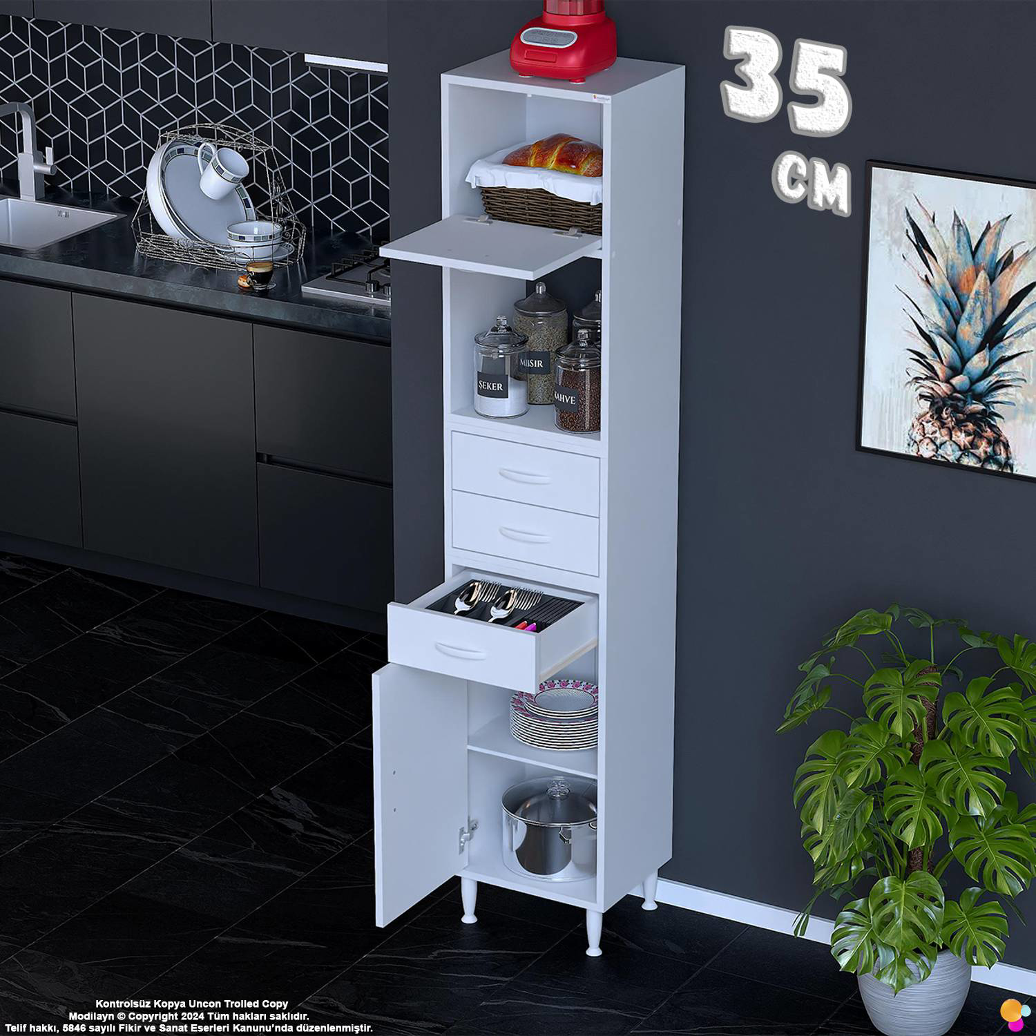 Vario 35 cm Çok Amaçlı Mutfak, Bakliyat ve Kahve Köşesi Organizer Vario 35 cm Çok Amaçlı Mutfak, Bakliyat ve Kahve Köşesi Organizer