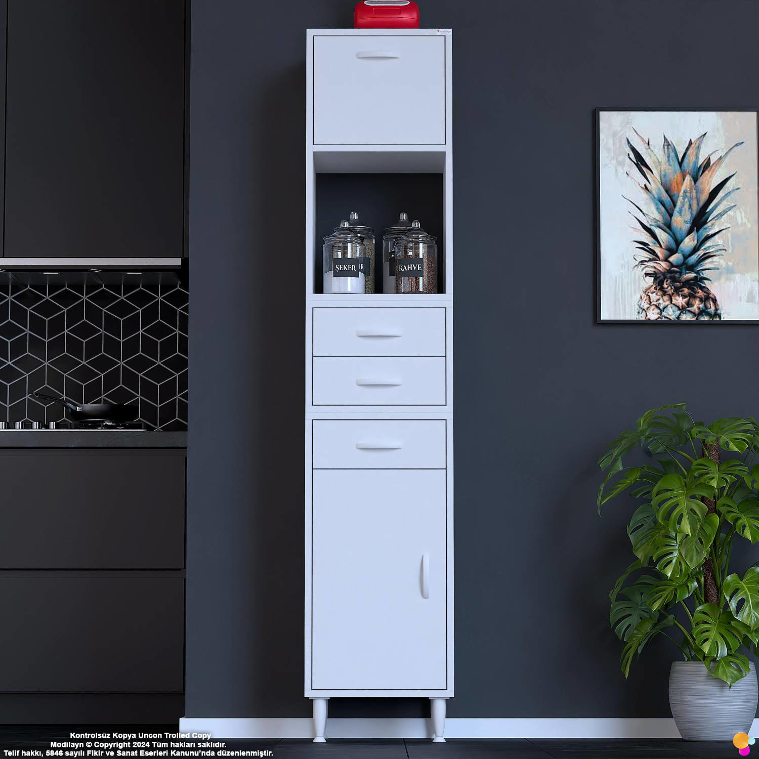 Vario 40 cm Çok Amaçlı Mutfak, Bakliyat ve Kahve Köşesi Organizer - Görsel 3