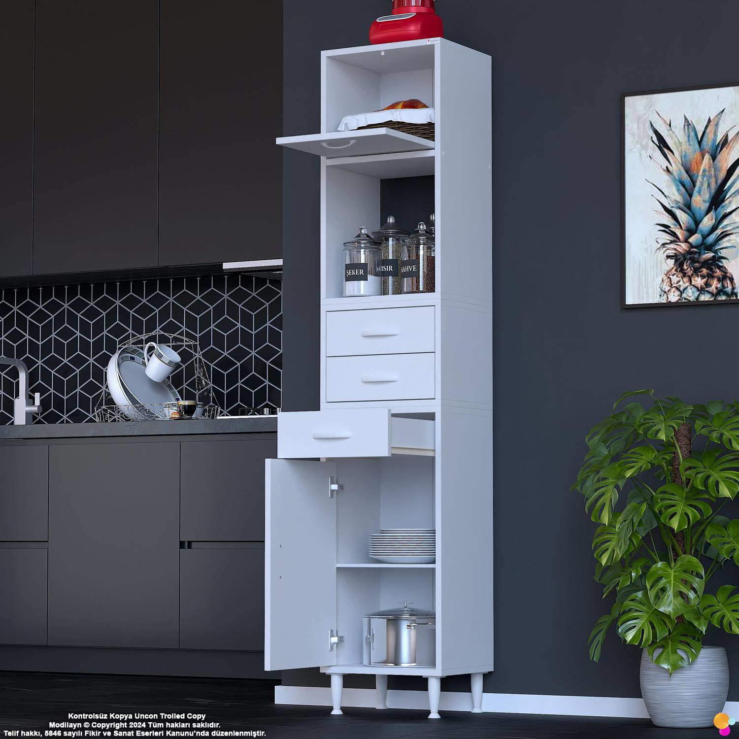 Vario 45 cm Çok Amaçlı Mutfak, Bakliyat ve Kahve Köşesi Organizer Vario 45 cm Çok Amaçlı Mutfak, Bakliyat ve Kahve Köşesi Organizer - Görsel 4