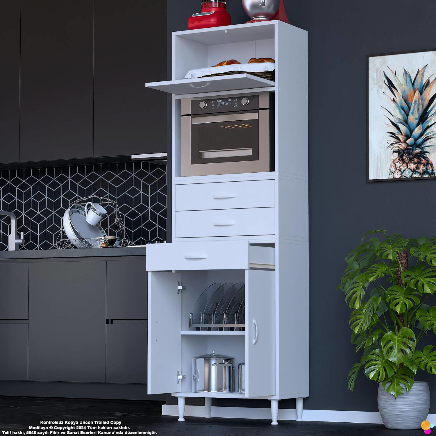 Vario 65 cm Çok Amaçlı Mutfak, Bakliyat ve Kahve Köşesi Organizer - Görsel 4