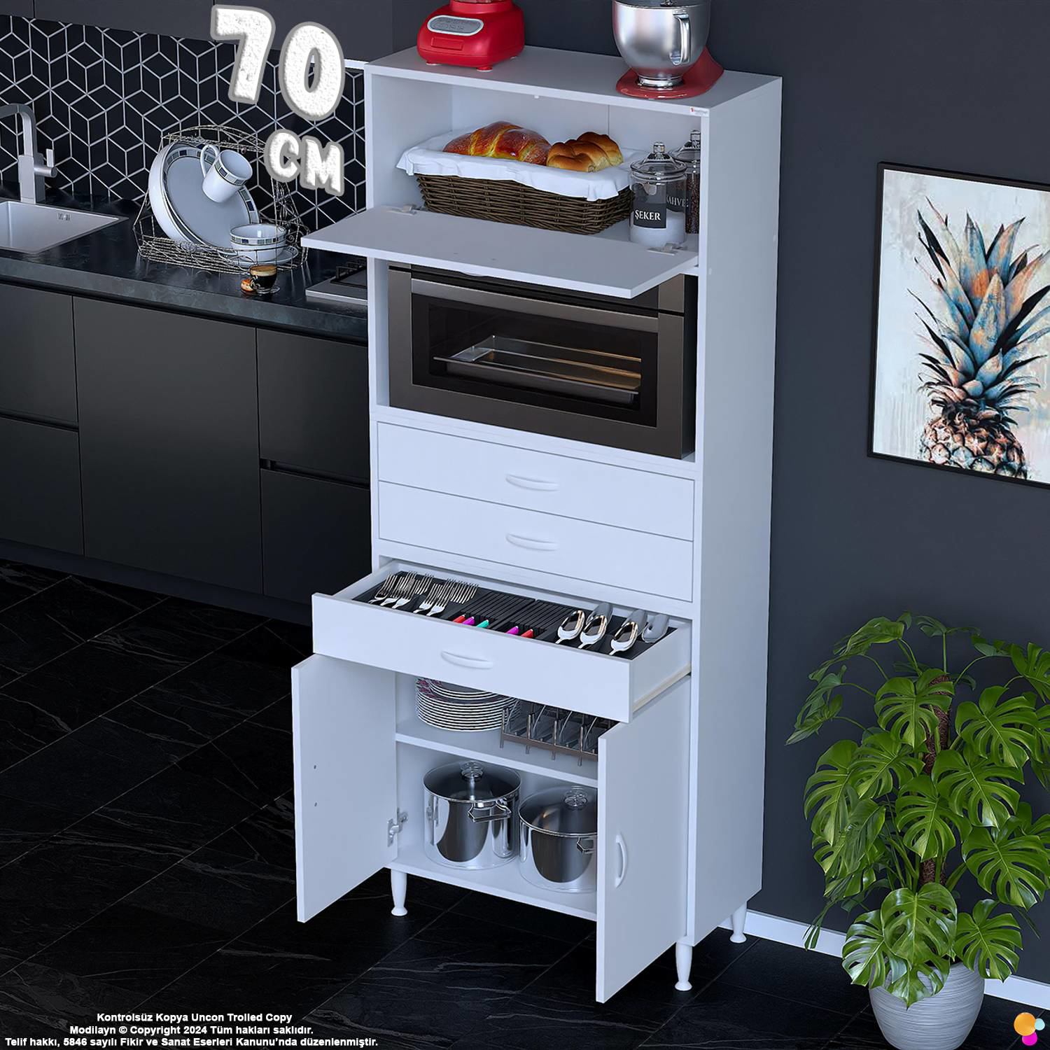 Vario 70 cm Çok Amaçlı Mutfak, Bakliyat ve Kahve Köşesi Organizer Vario 70 cm Çok Amaçlı Mutfak, Bakliyat ve Kahve Köşesi Organizer