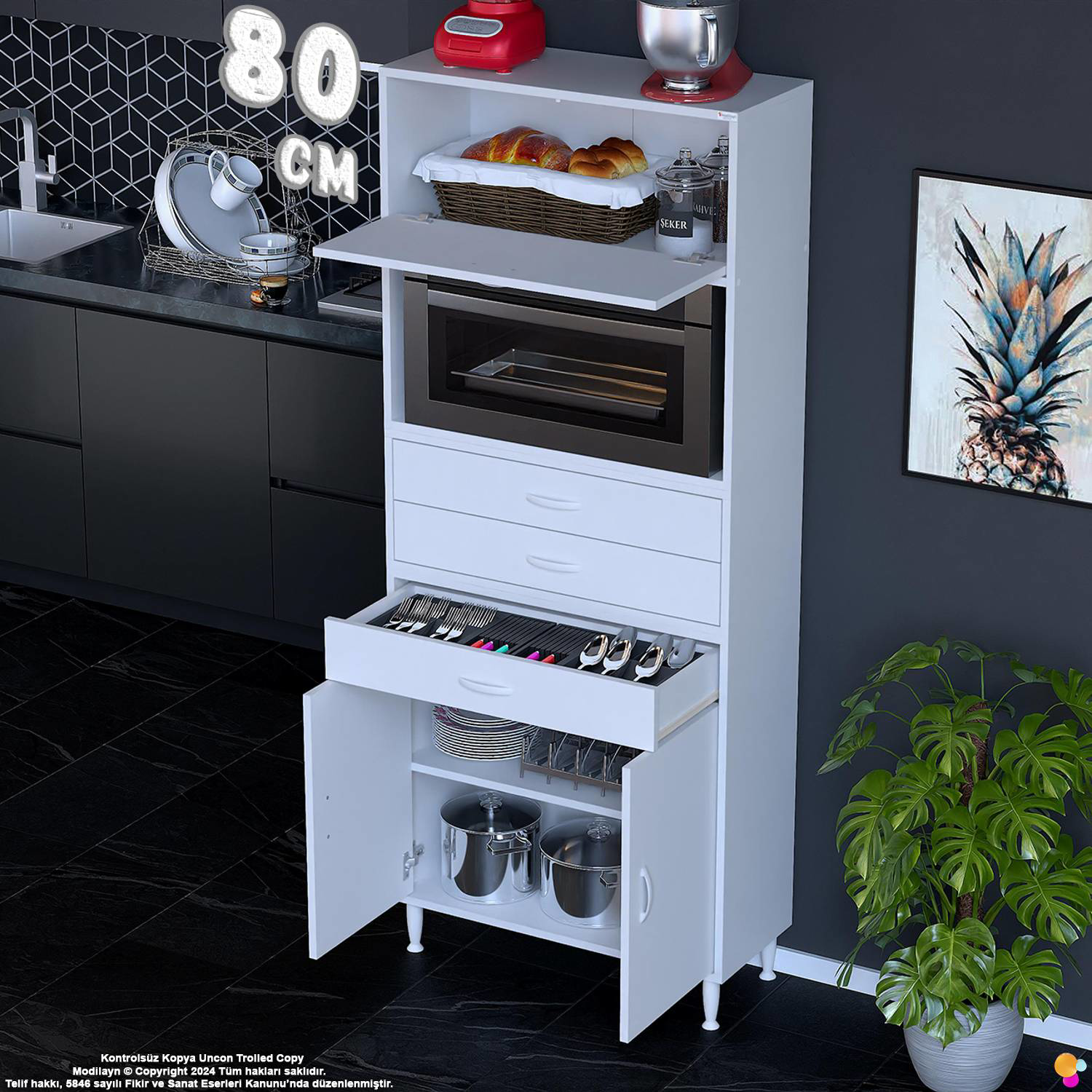 Vario 80 cm Çok Amaçlı Mutfak, Bakliyat ve Kahve Köşesi Organizer Vario 80 cm Çok Amaçlı Mutfak, Bakliyat ve Kahve Köşesi Organizer