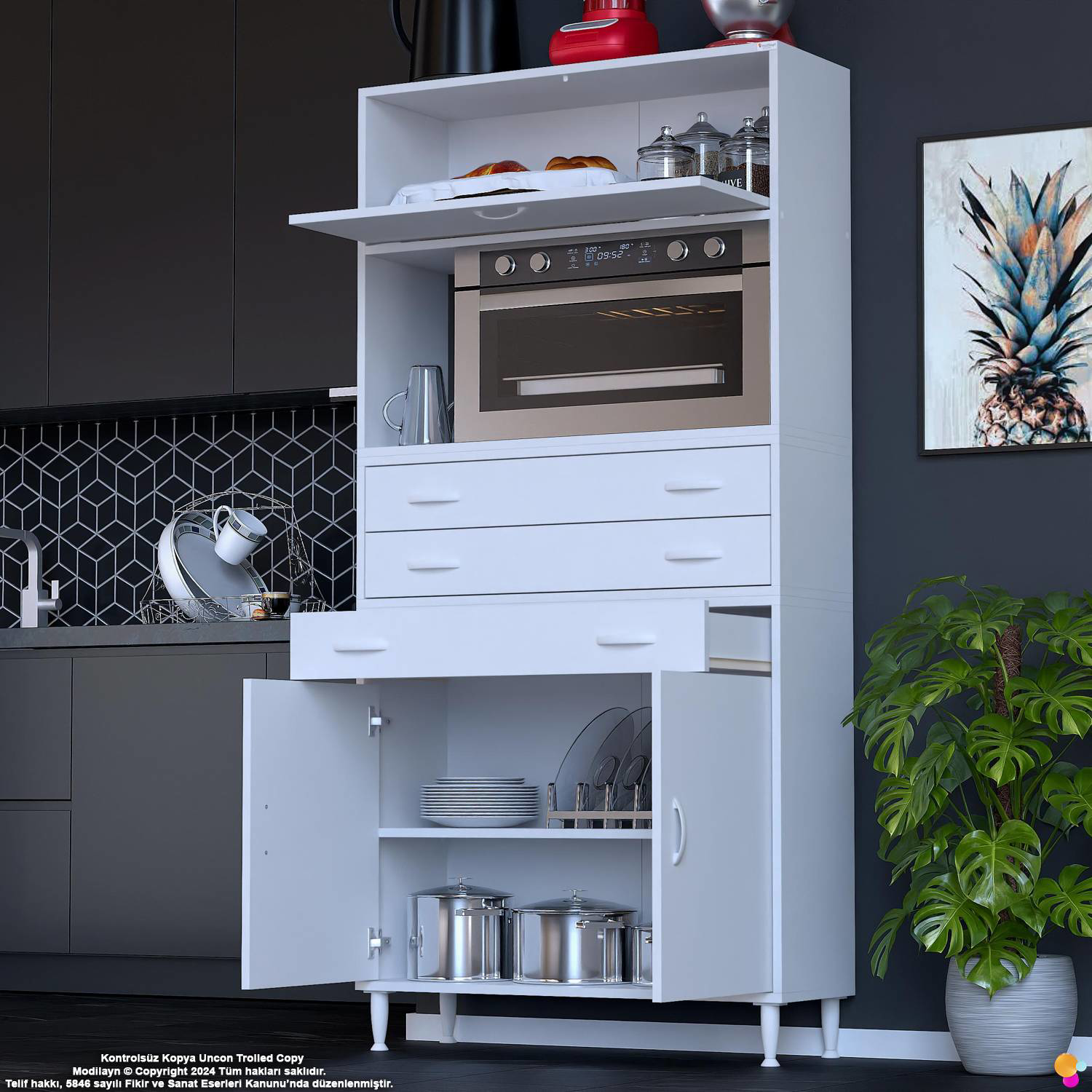 Vario 90 cm Çok Amaçlı Mutfak, Bakliyat ve Kahve Köşesi Organizer Vario 90 cm Çok Amaçlı Mutfak, Bakliyat ve Kahve Köşesi Organizer - Görsel 4