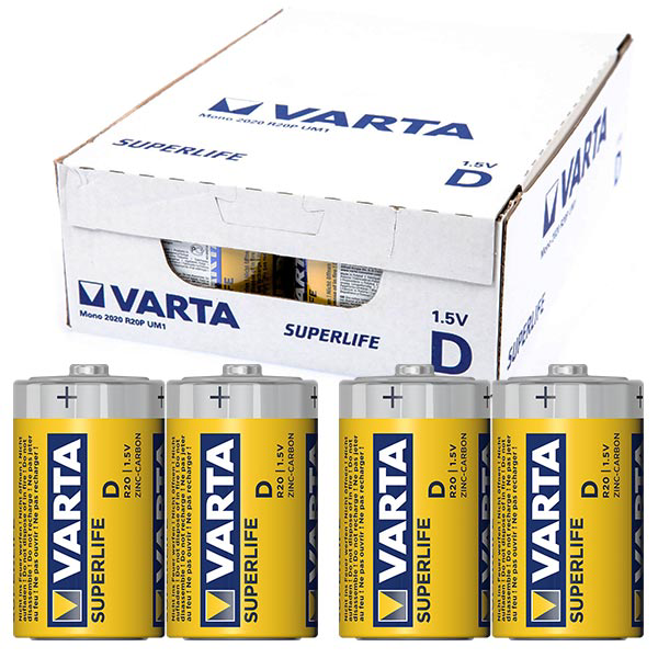 Varta Superlife Çinko Büyük D Boy Pil 24'lü Paket TdrTR