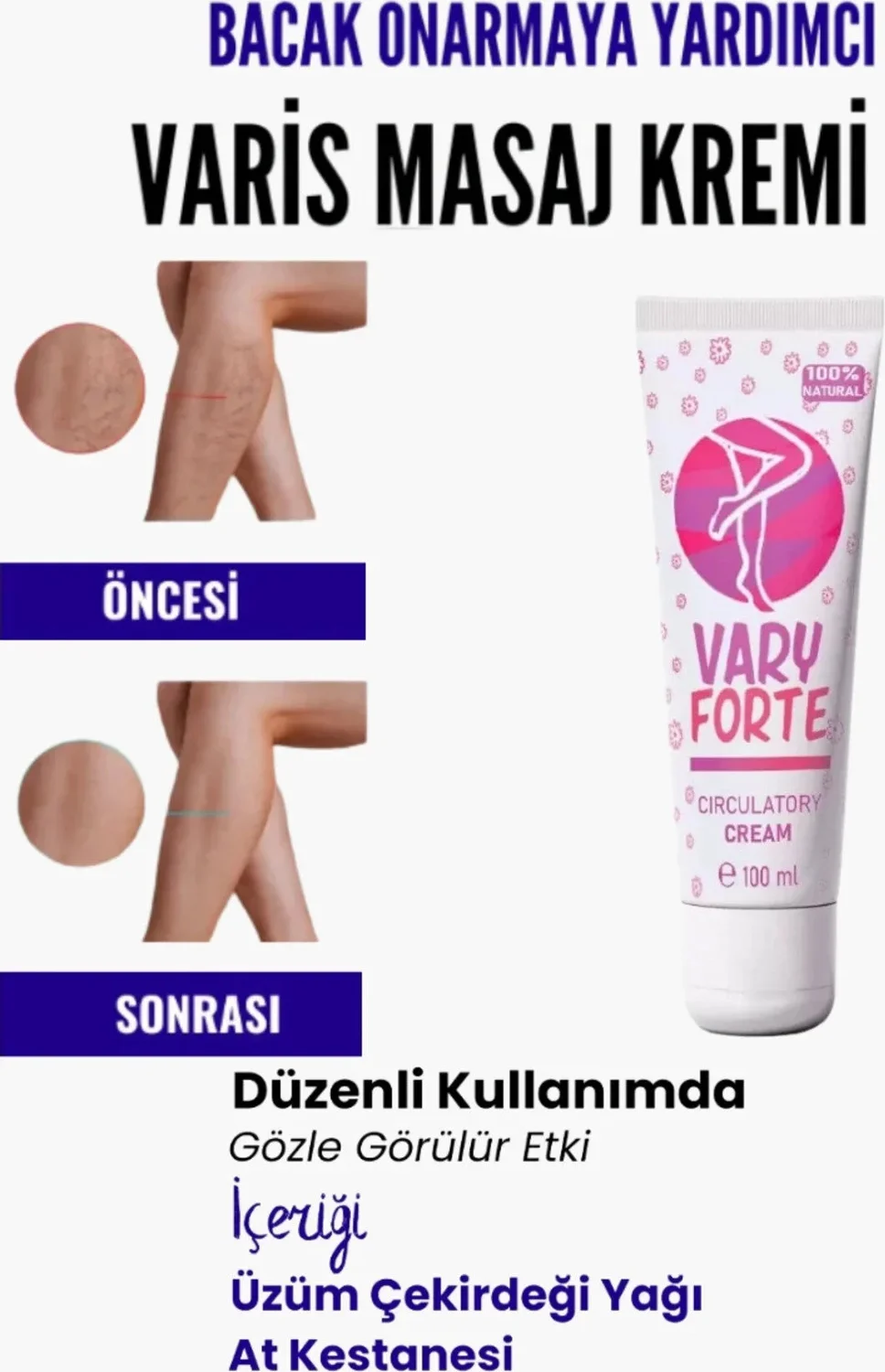Varyforte Bacak Masaj Kremi 100ML – Ağrı ve Yorgunluk Giderici Bakım Fiyatı, Yorumları ve Özellikleri