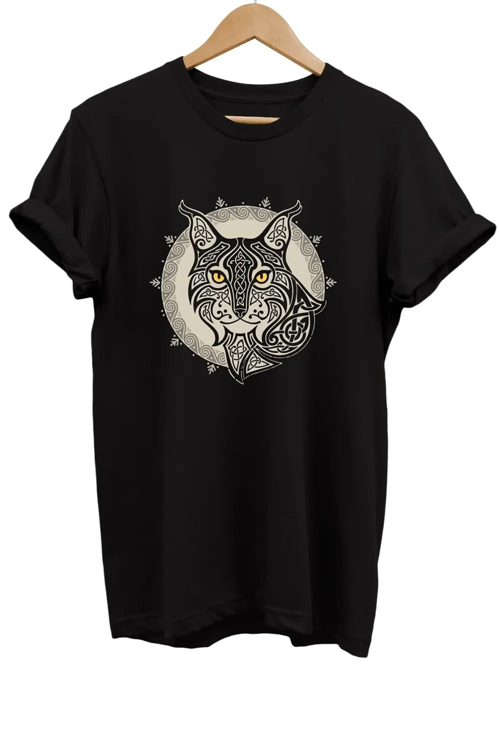 Vaşak Baskılı %100 Pamuk Oversize T-shirt Büyük Beden Tişört