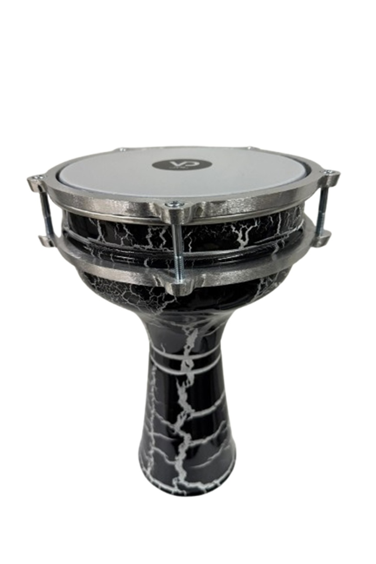 Vatan Darbuka 5 Numara Çatlak Boyalı Siyah - Beyaz Desenli