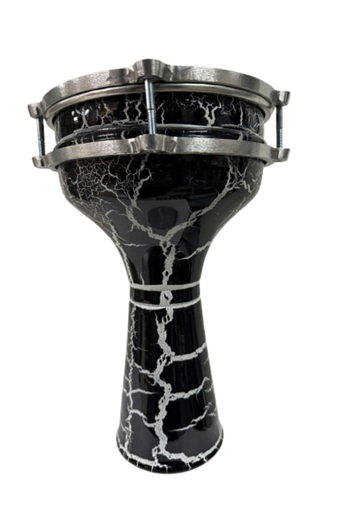 Vatan Darbuka 5 Numara Çatlak Boyalı Siyah - Beyaz Desenli