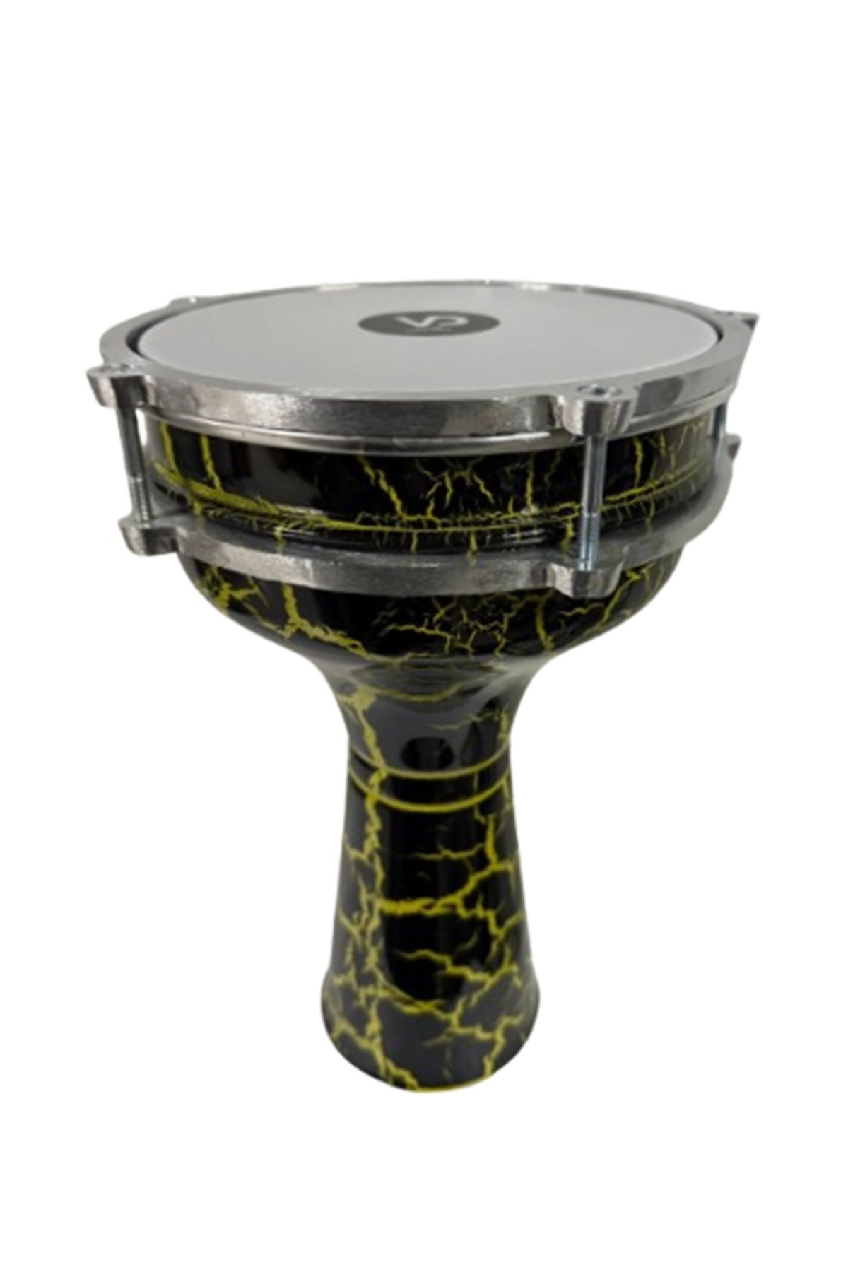 Vatan Darbuka 5 Numara Çatlak Boyalı Siyah - Sarı Desenli