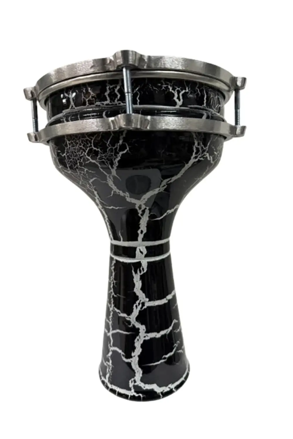 Vatan Darbuka 5 Numara Çatlak Boyalı Siyah - Beyaz Desenli