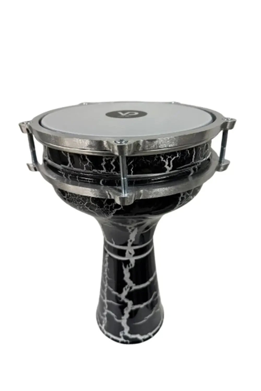 Vatan Darbuka 5 Numara Çatlak Boyalı Siyah - Beyaz Desenli