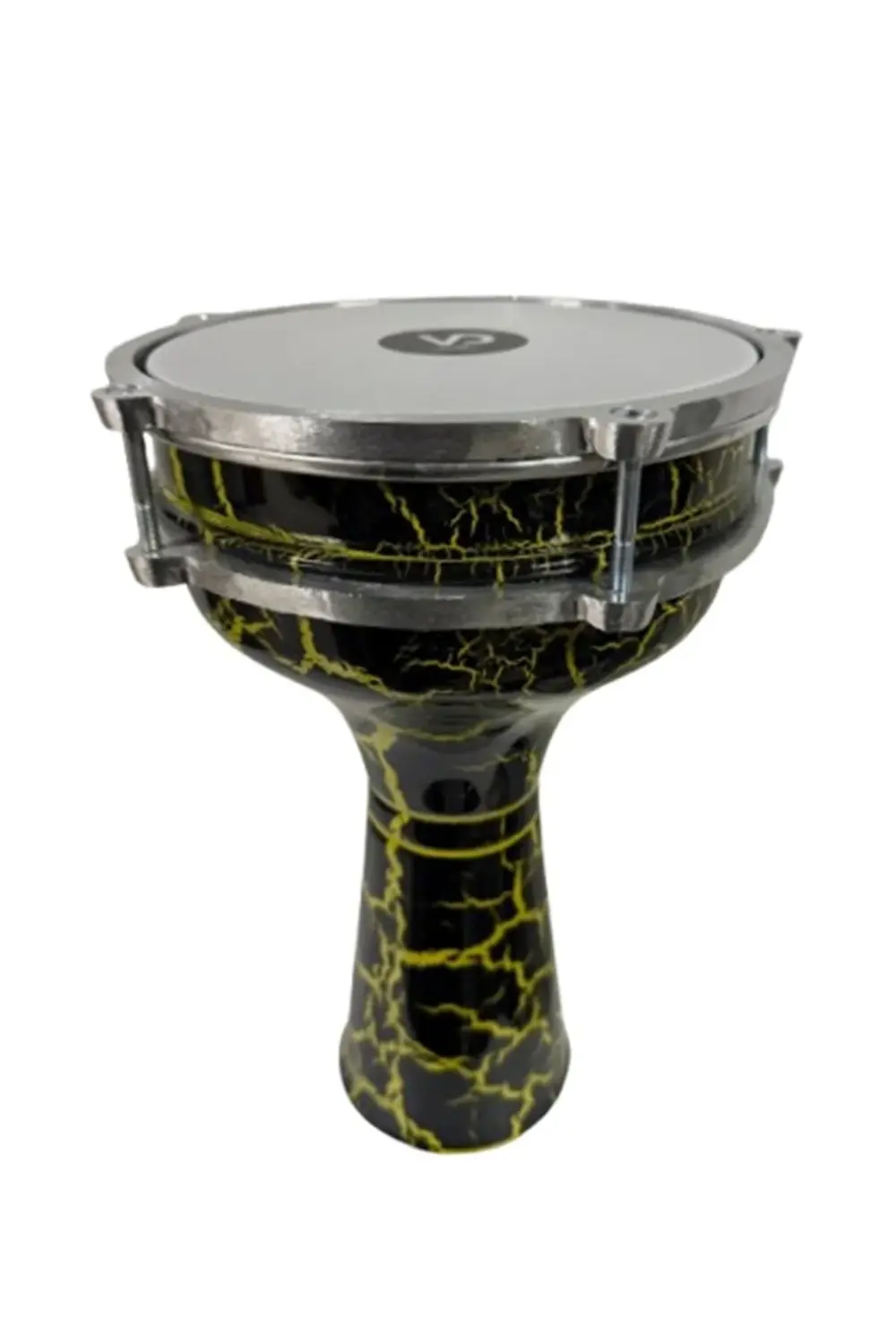 Vatan Darbuka 5 Numara Çatlak Boyalı Siyah - Sarı Desenli