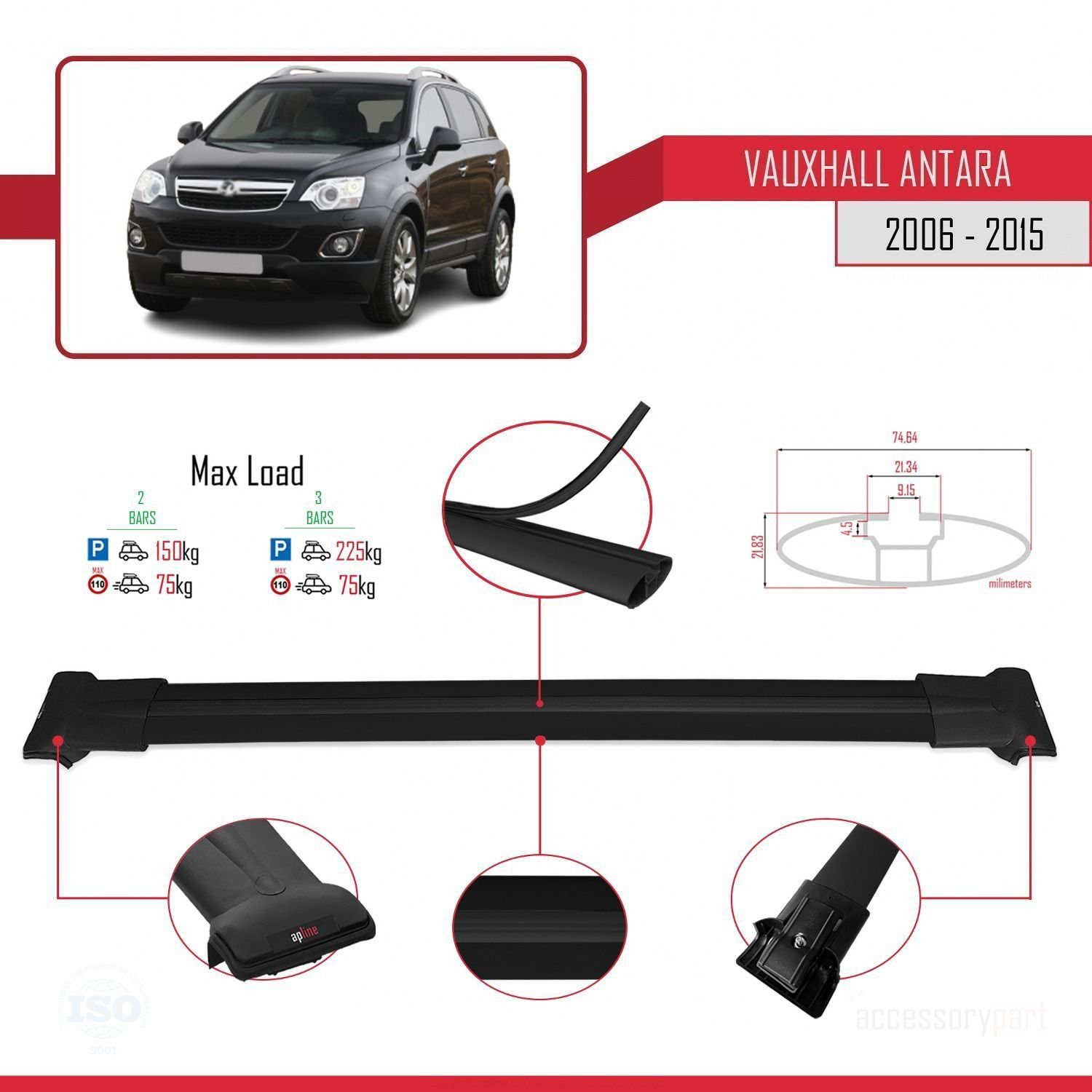 Vauxhall Antara 2006-2015 Arası ile Uyumlu FLY Model Ara Atkı Tav