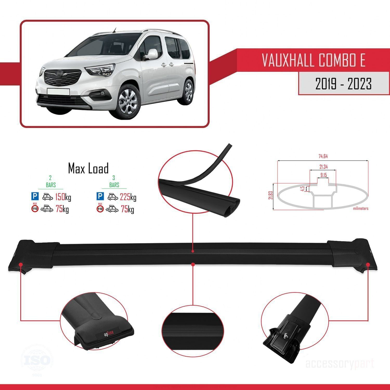 Vauxhall Combo E 2019-2023 Arası ile Uyumlu FLY Model Ara Atkı Ta