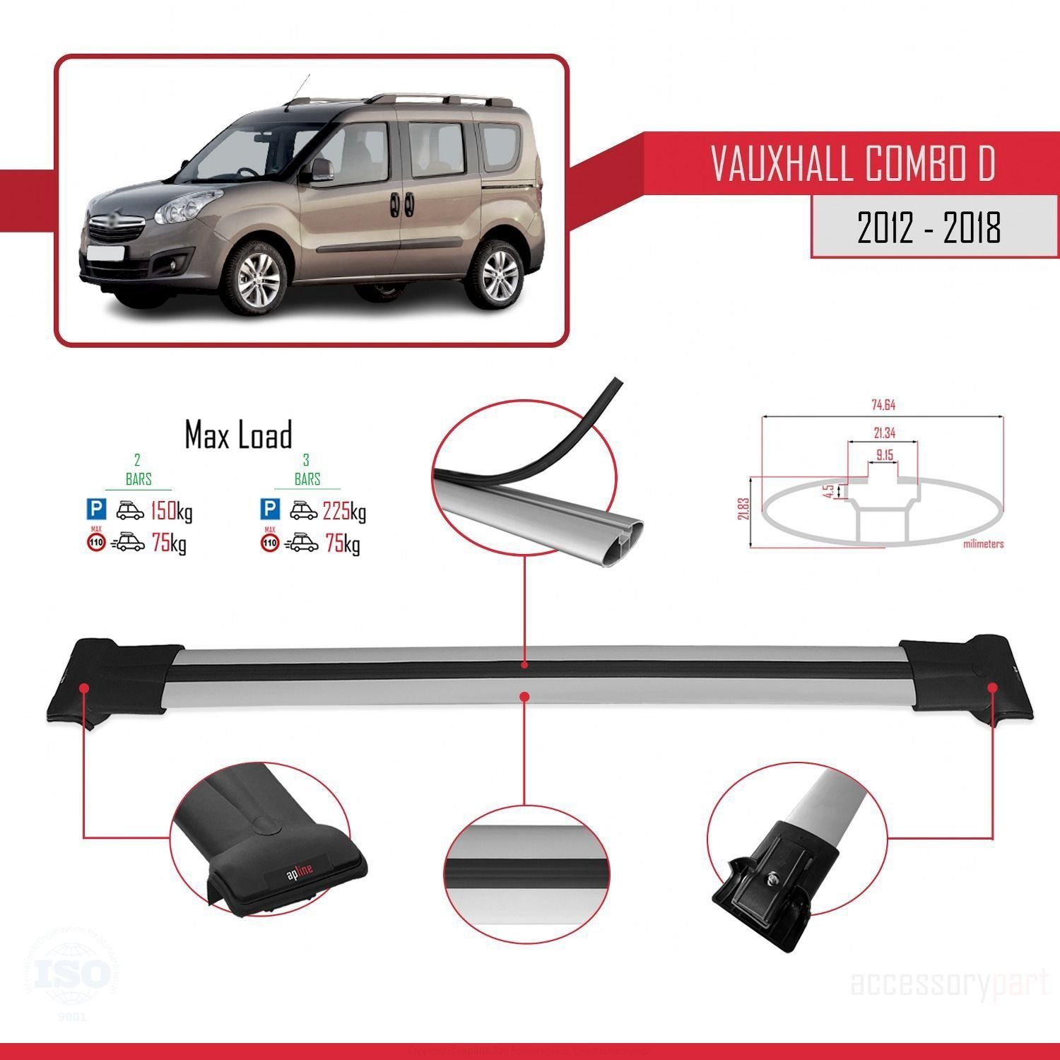 Vauxhall Combo D 2012-2018 Arası ile Uyumlu FLY Model Ara Atkı Ta