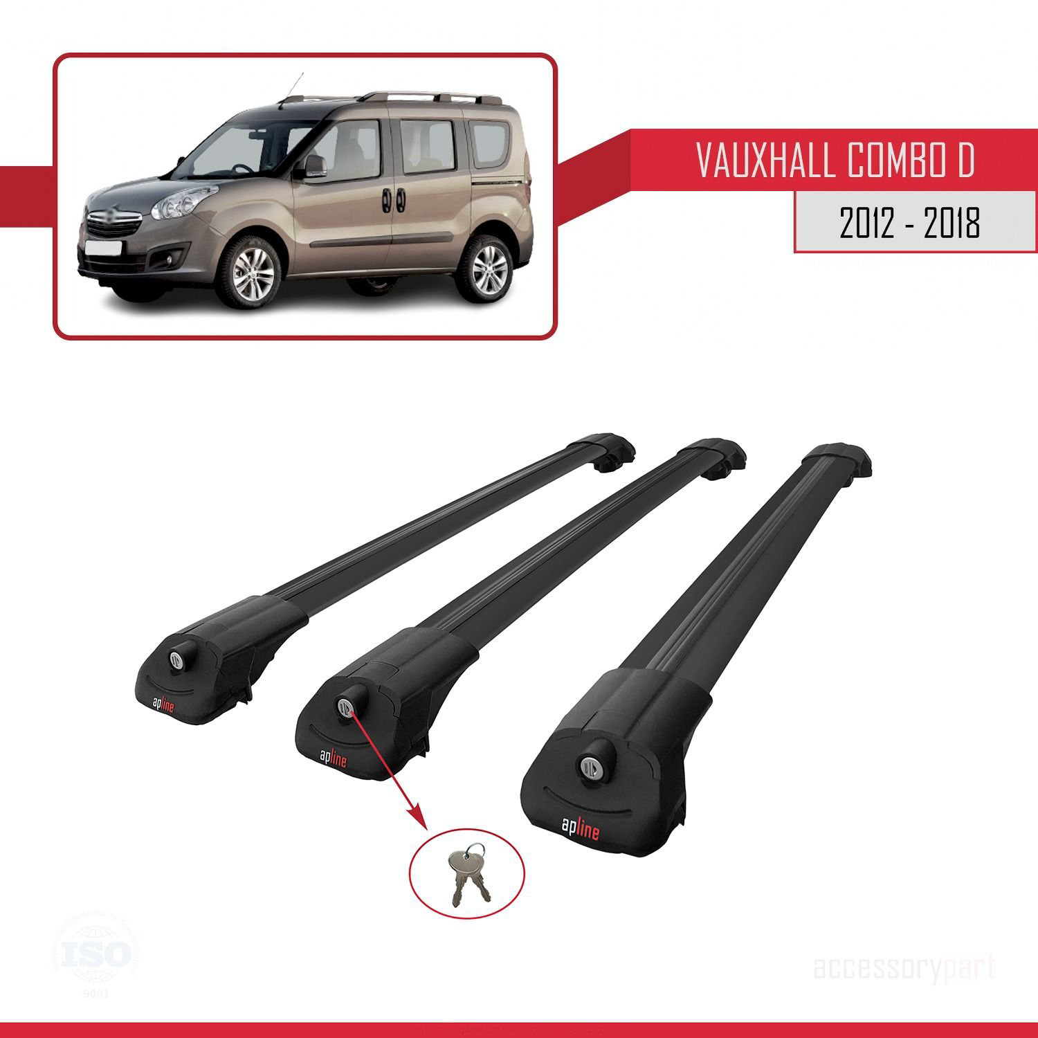 Vauxhall Combo D 2012-2018 Arası ile uyumlu ACE-1 Ara Atkı Tavan 