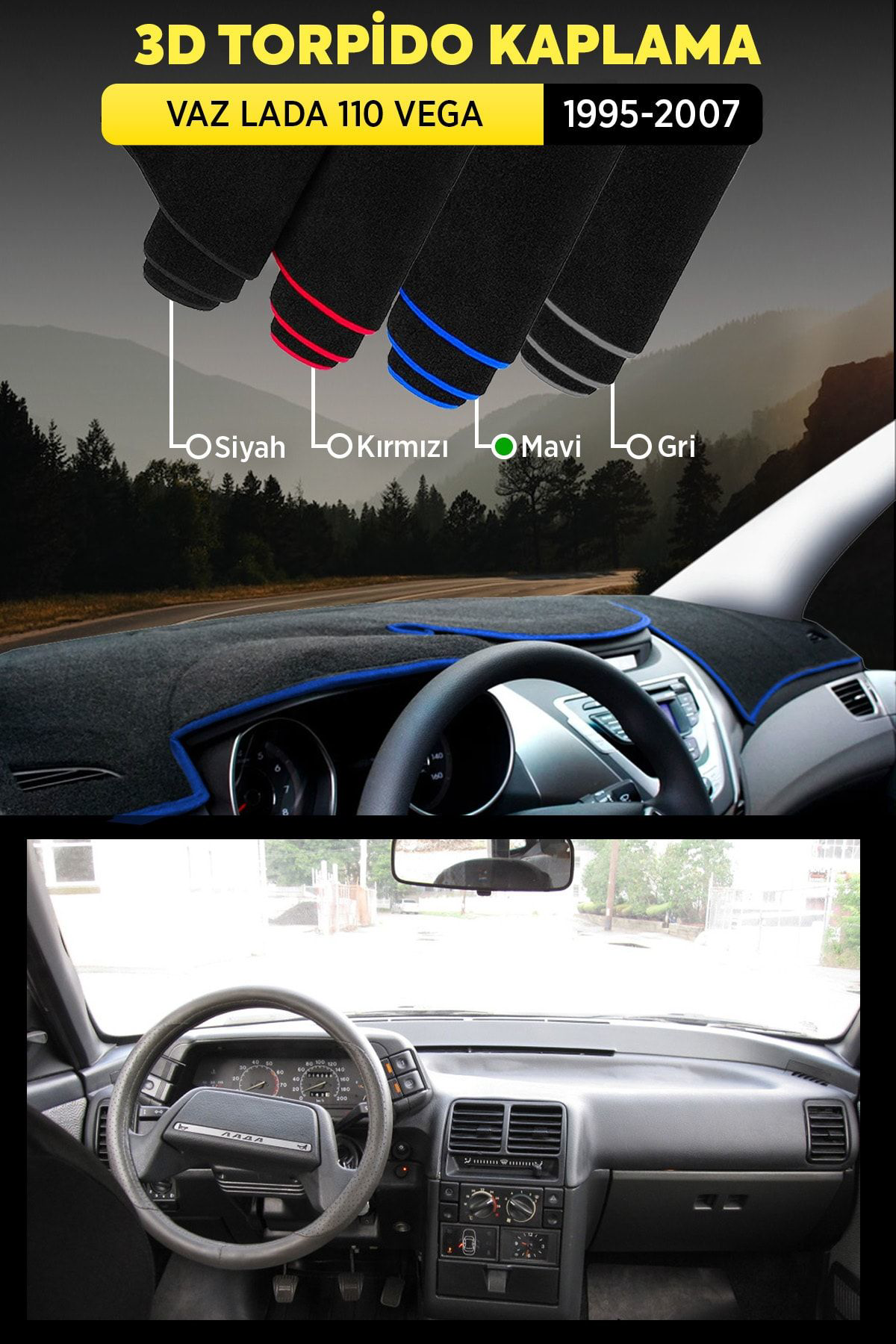 Vaz Lada 110 Vega (1995-2007) 3d Torpido Koruma Kılıfı - Ön Göğüs