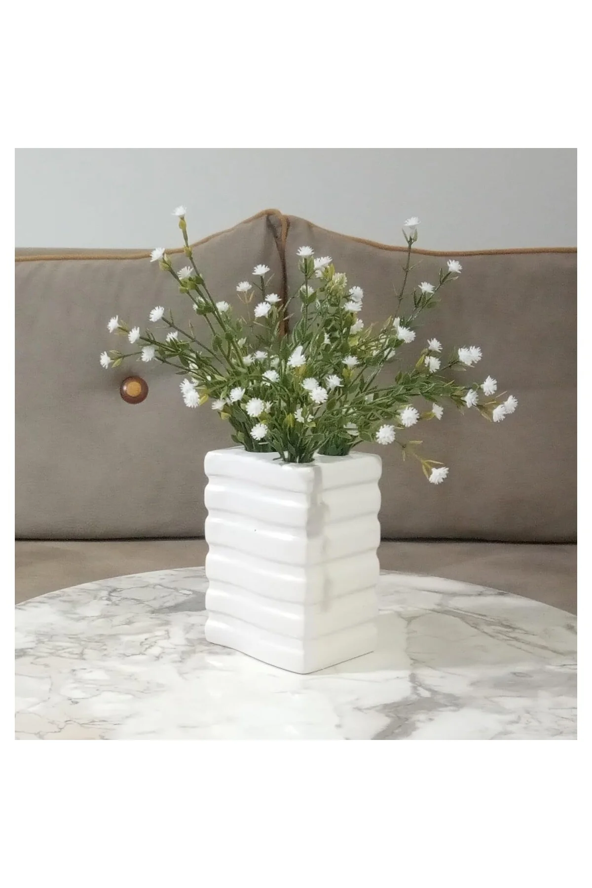 VAZO DAHİL,VAZO DAHİL,VAZODA ÇİÇEK,BEYAZ YAPAY ÇİÇEK,VAZO DEKORAT