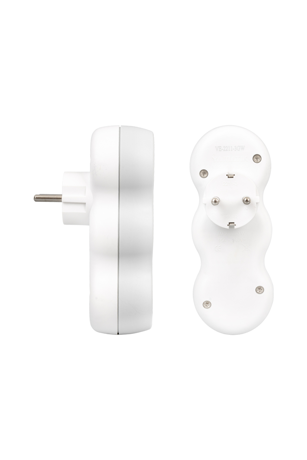 VE-2211-3GW A CLASS 3LÜ  DİKEY ÇOKLU PRİZ (MADE IN MALAYSIA) (K0)