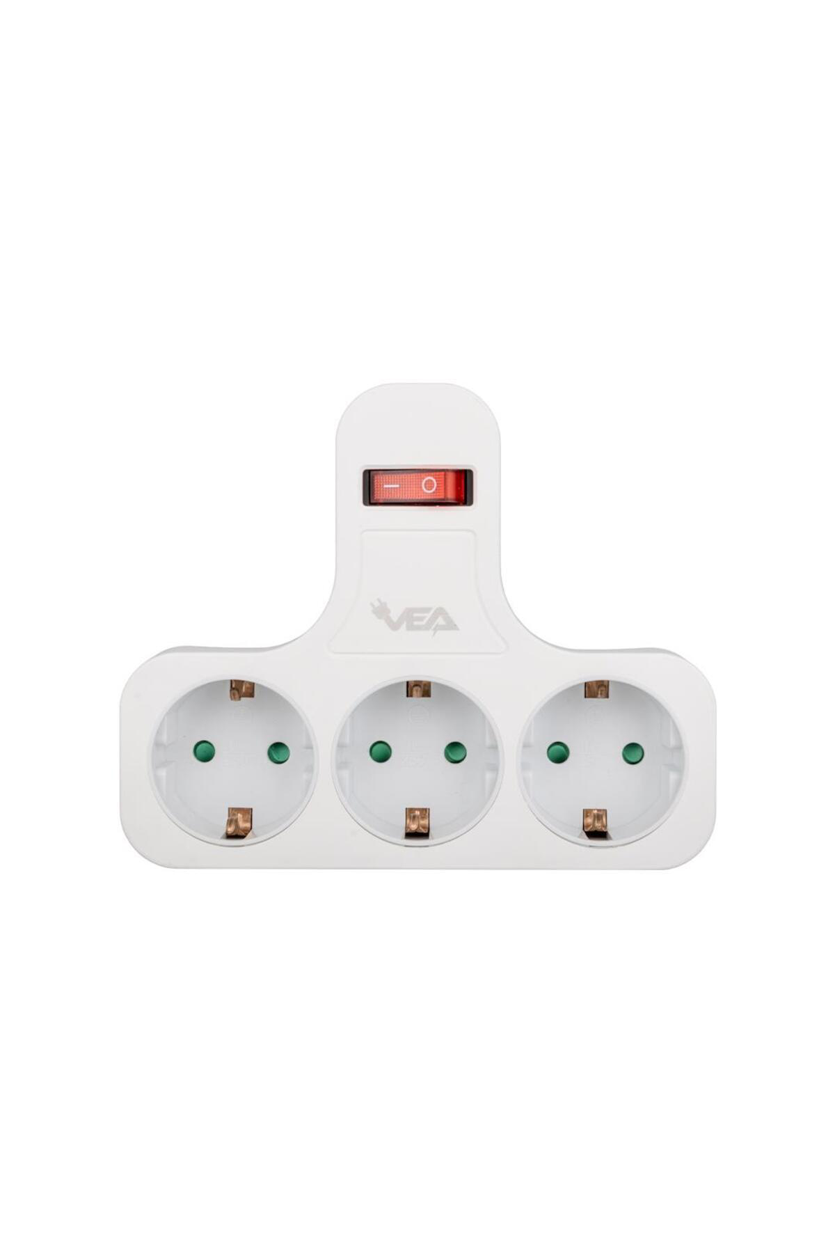 Ve-22418 16 Amper 3500 Watt Anahtarlı 3lü Priz