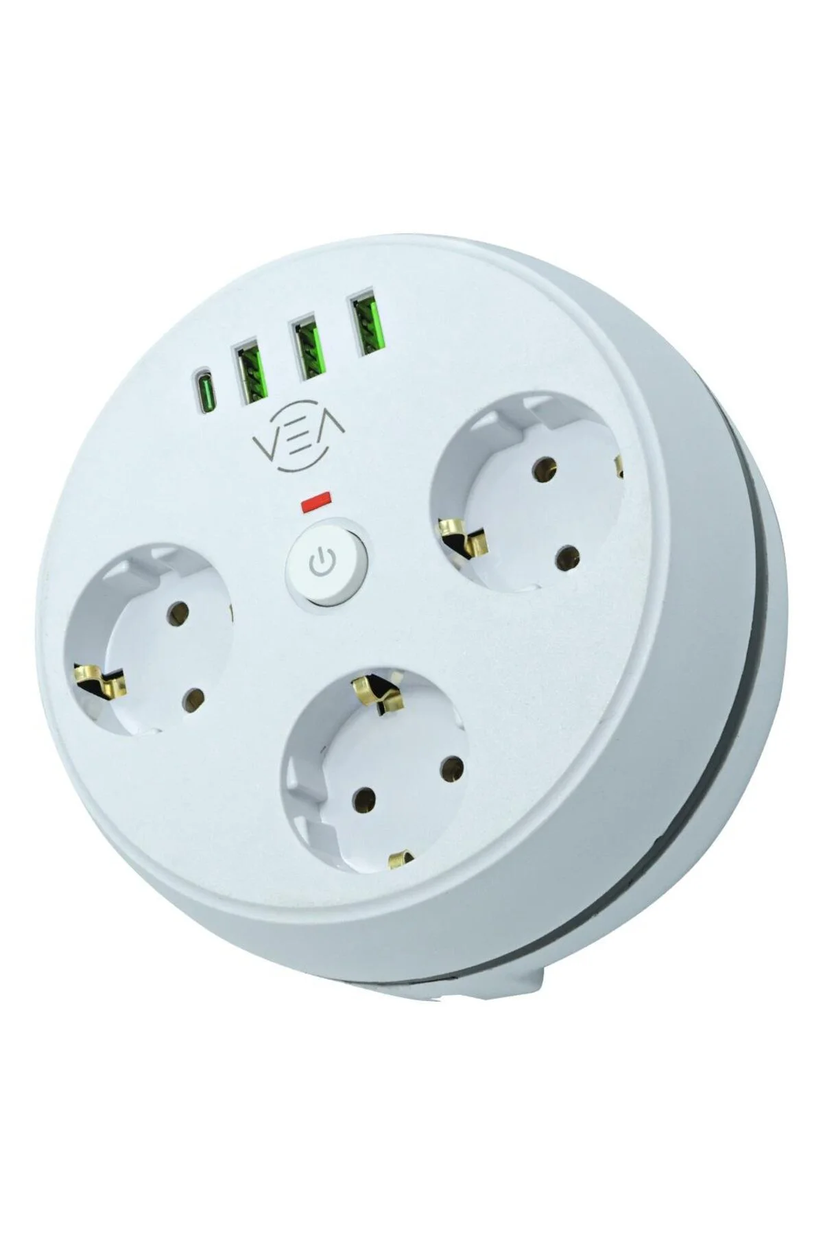 VE-26583 3'LÜ 1.5 Metre Kablolu 3 USB / TYPE-C Girişli Akım Korumalı Grup Priz