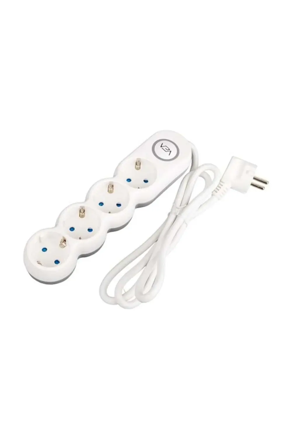 VE-2S4S 4'Lü 1.5 Metre Kablolu Anahtarlı Grup Priz