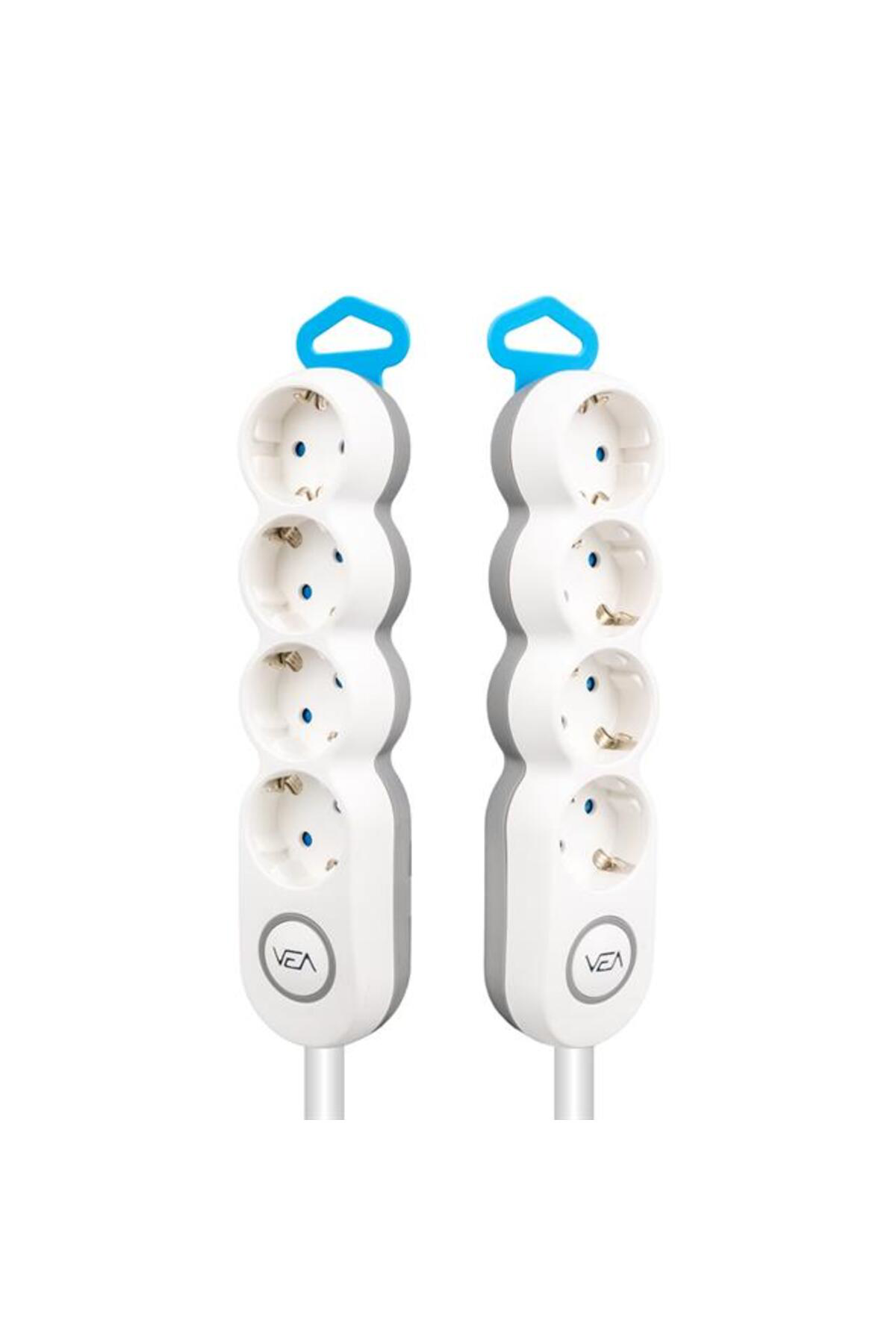 VE-2S4S 4'Lü 1.5 Metre Kablolu Anahtarlı Grup Priz VE-2S4S 4'Lü 1.5 Metre Kablolu Anahtarlı Grup Priz