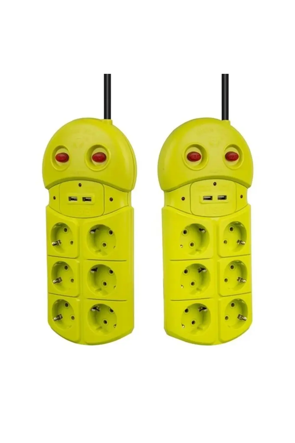 VE-970USB 6'Lı 2 USB'li 1.5 Metre Grup Priz