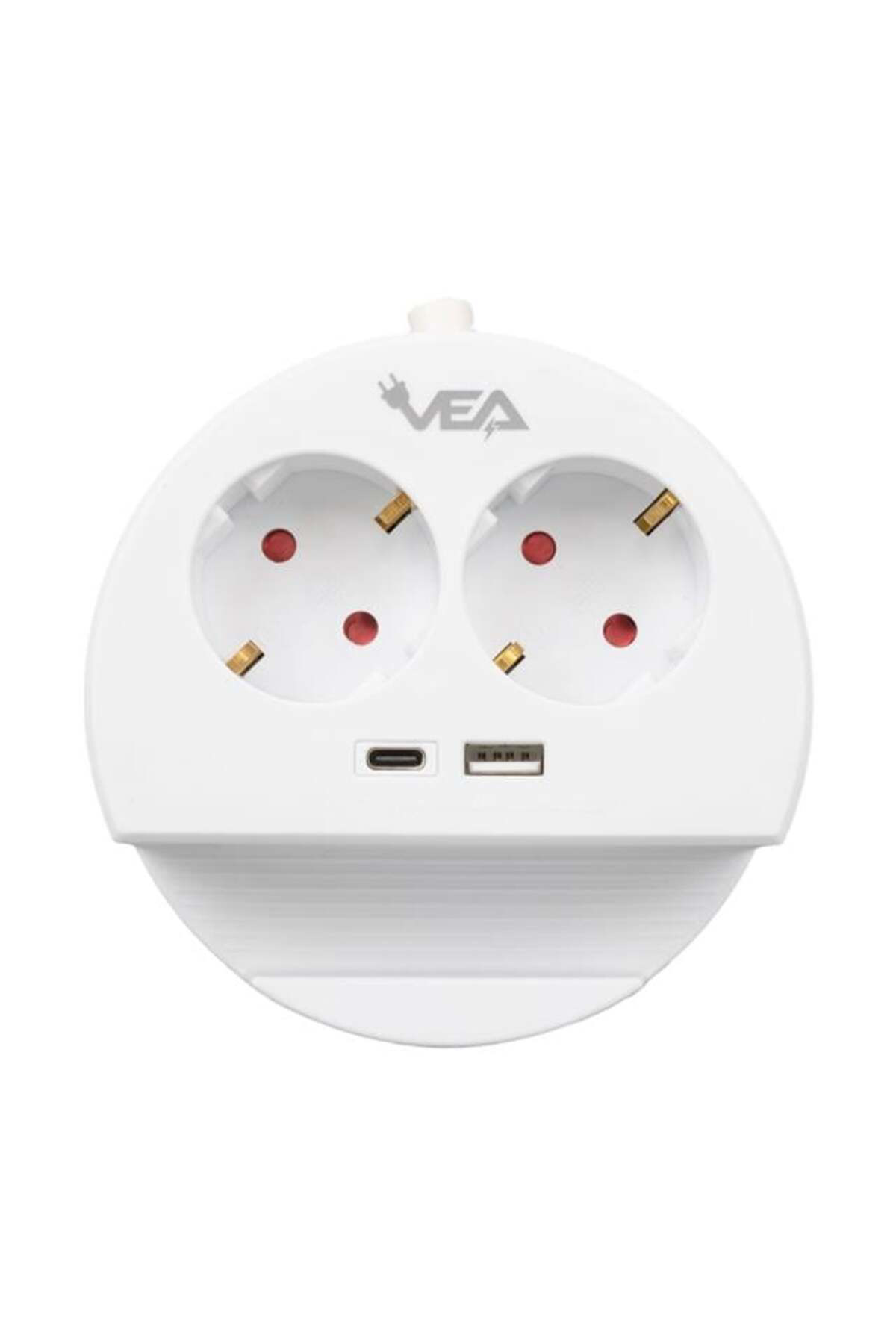 Ve- G1102C 2'Li Usb+ Type-C Girişli Anahtarlı 1.5 Metre Grup Priz