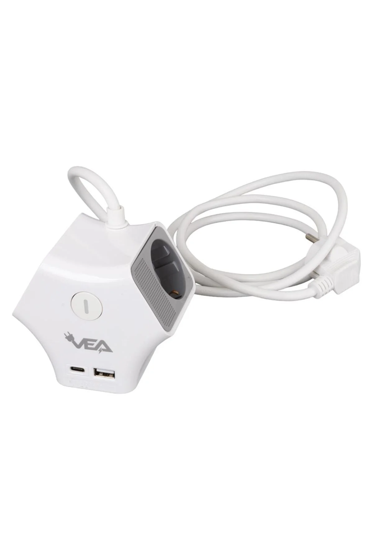 VE-G903YC 3'Lü USB+ Type-C Girişli Anahtarlı 1.5 Metre Grup Priz