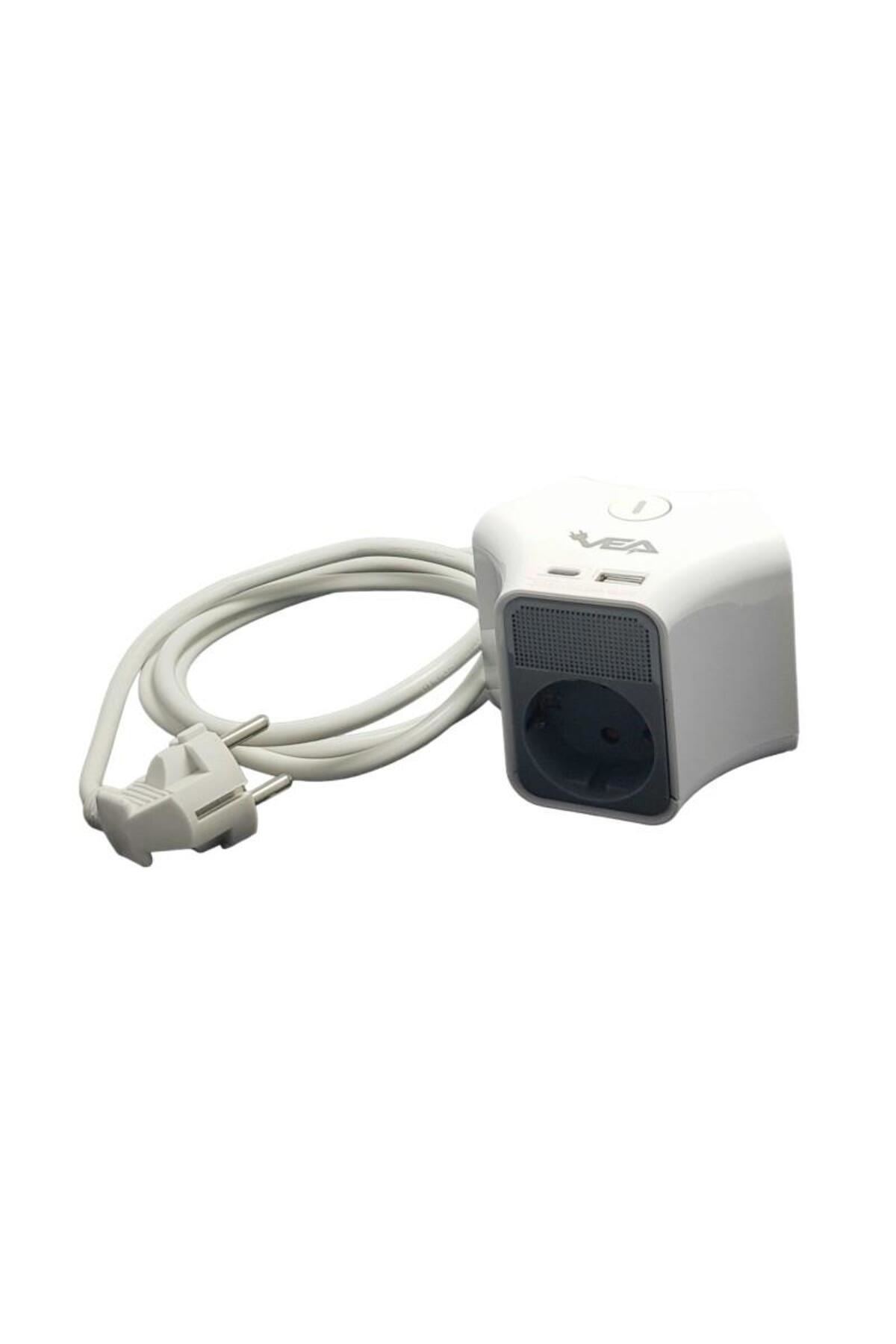 VE-G903YC 3'lü USB+ Type-C Girişli Anahtarlı 1.5 Metre Grup Priz