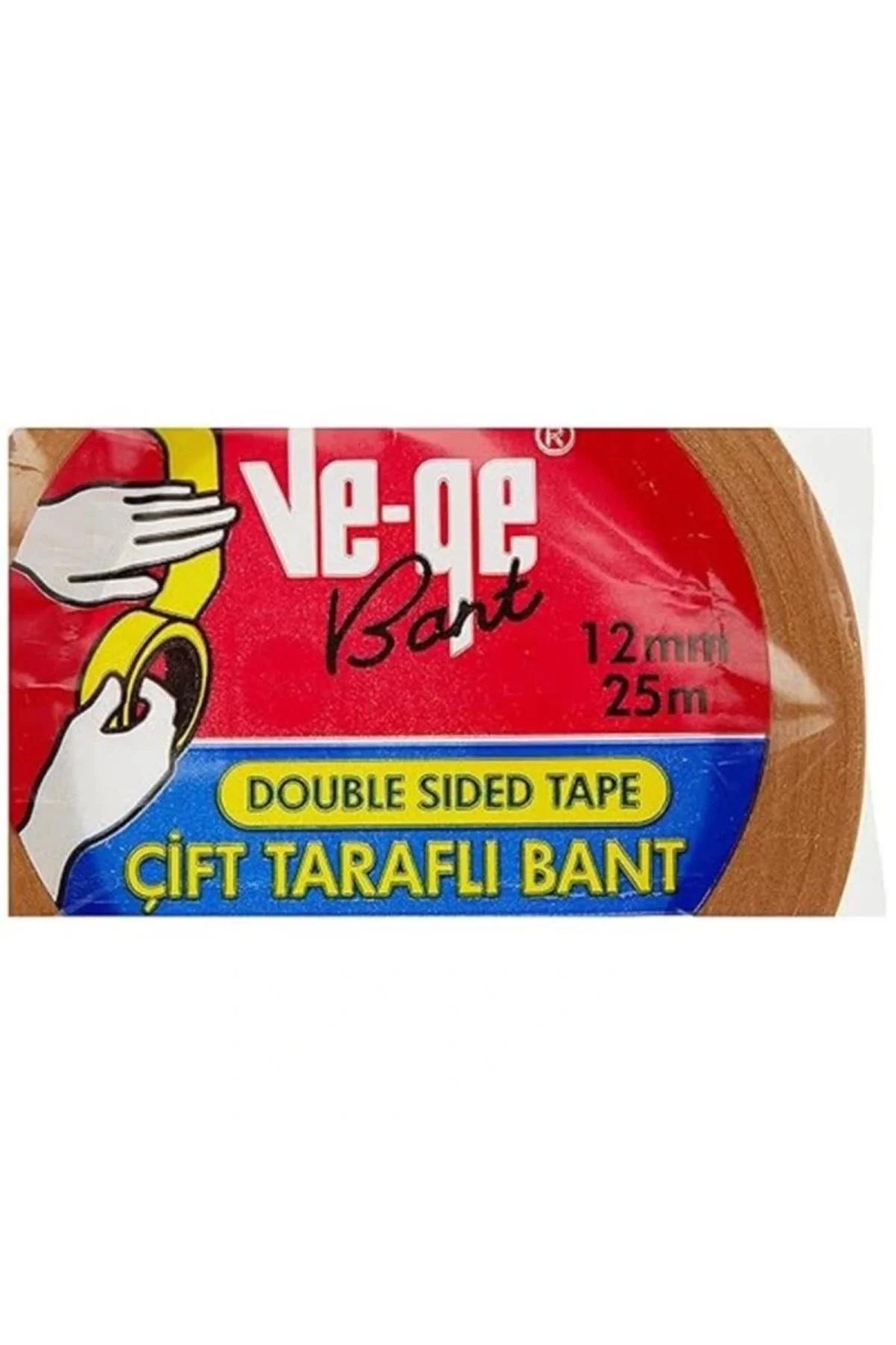 Ve ge Çift Taraflı Bant Askılı, 12 mm x 25m