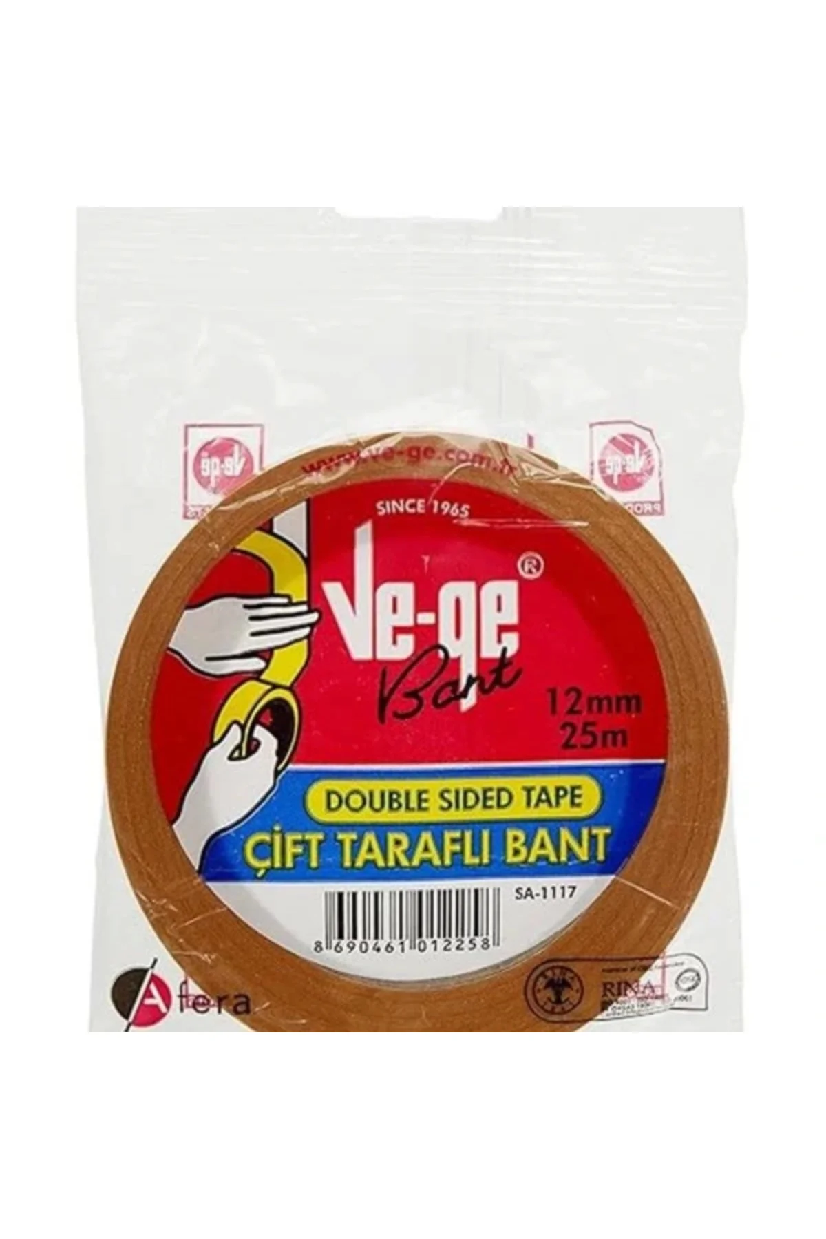Ve ge Çift Taraflı Bant Askılı, 12 mm x 25m