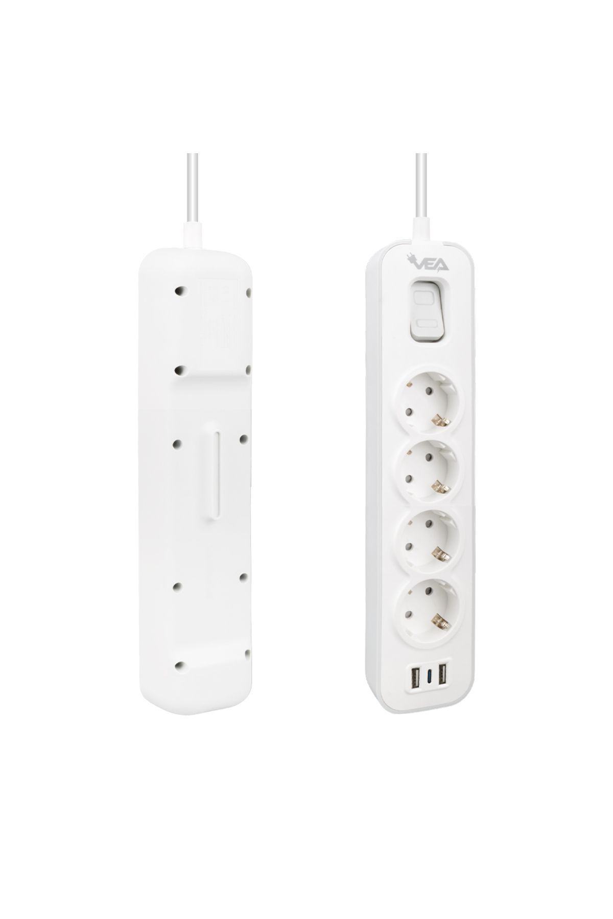 Ve-nova104u A Class 4lü 2 Usbli Anahtarlı 1.5 Metre Akım Korumalı