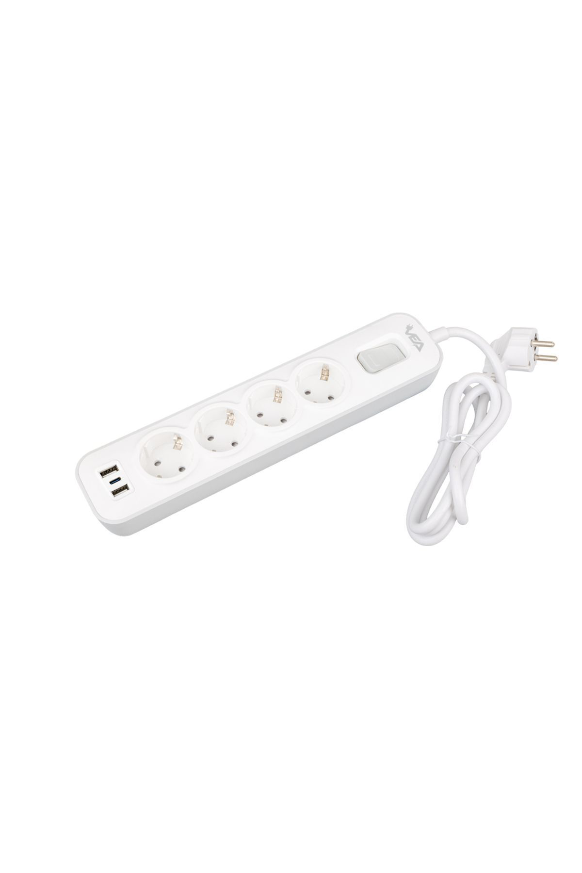 Ve-nova104u A Class 4lü 2 Usbli Anahtarlı 1.5 Metre Akım Korumalı