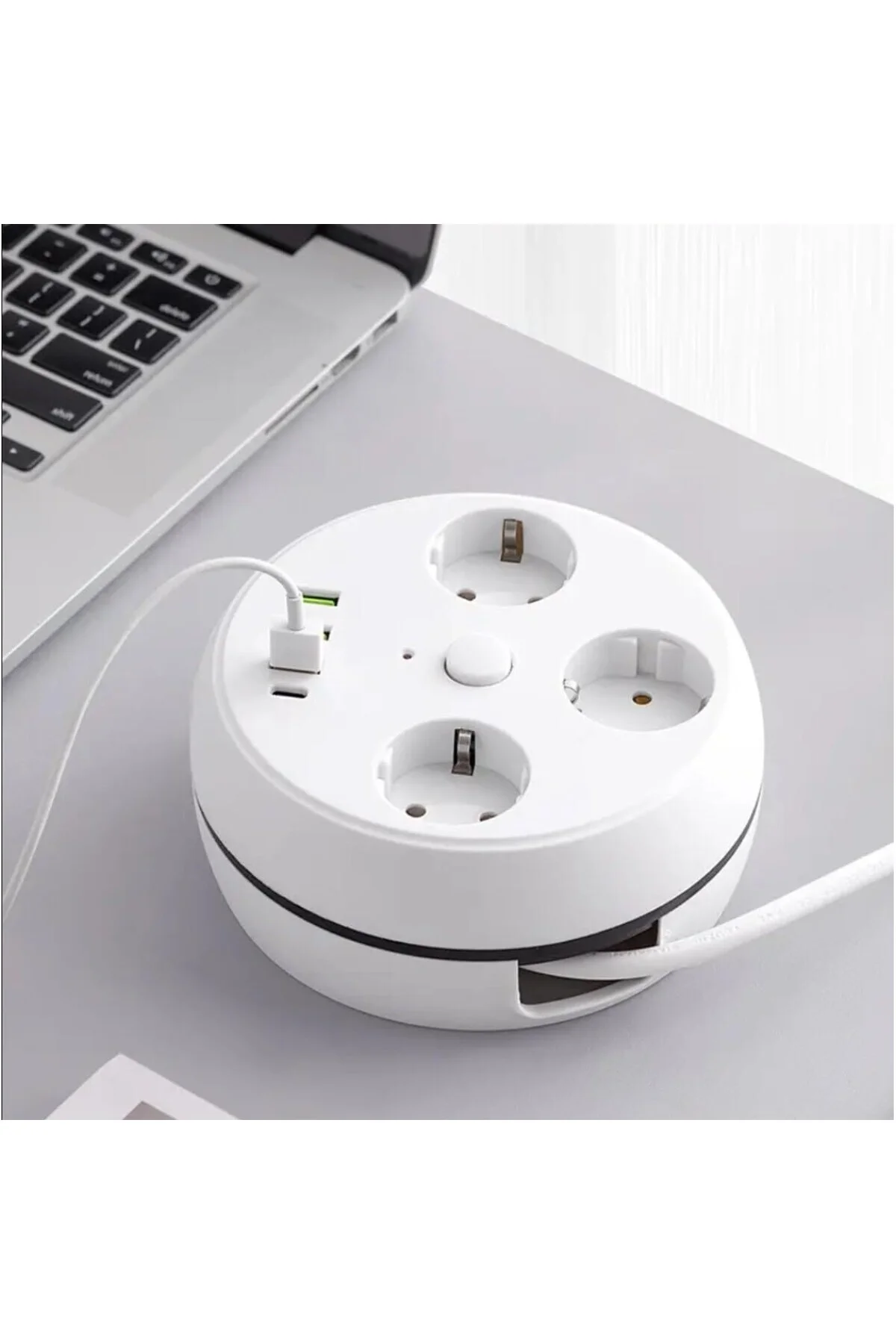 VEA 7 in 1, Akım Korumalı Grup Priz, 3'LÜ, Anahtarlı, 3 Usb, 1 Ty