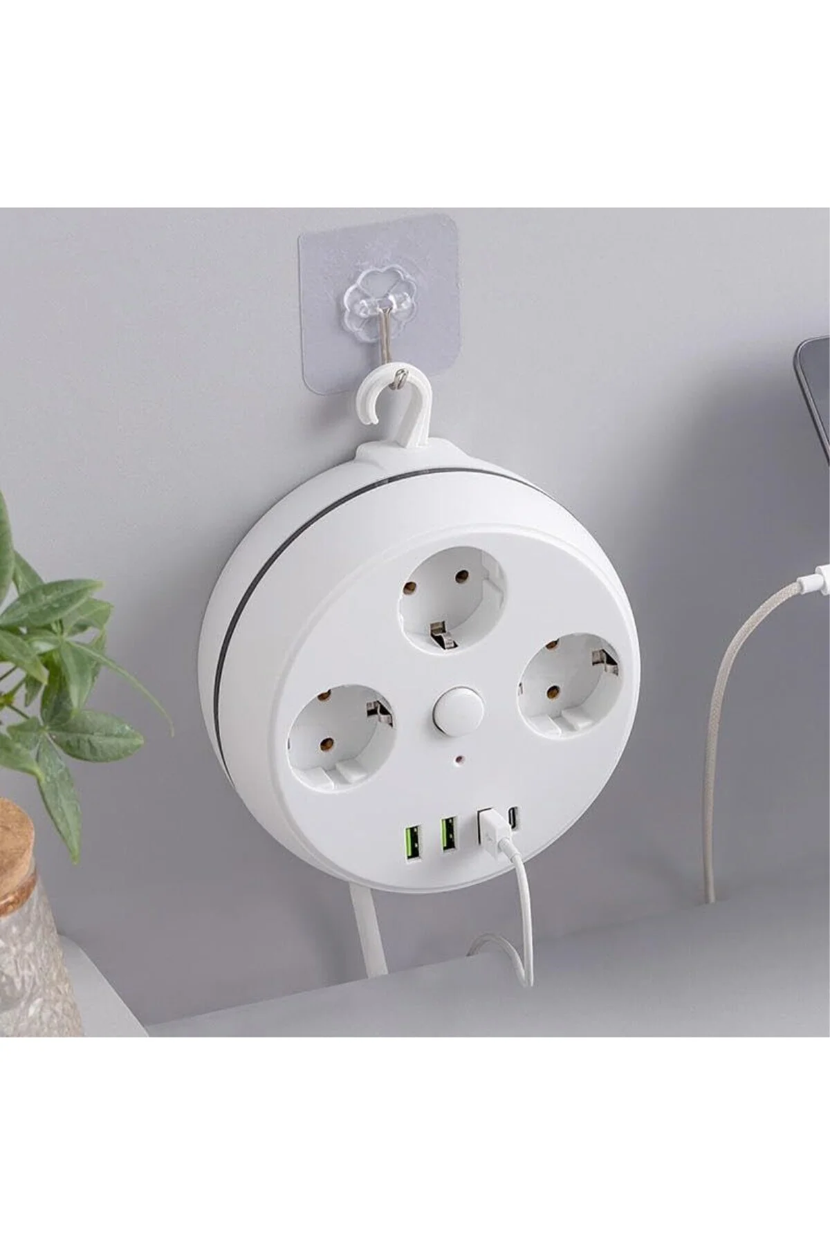 VEA 7 in 1, Akım Korumalı Grup Priz, 3'LÜ, Anahtarlı, 3 Usb, 1 Ty