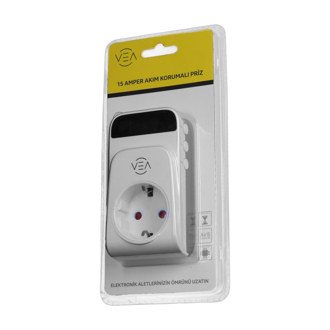 VEA VE-25530 15A 3520W TEKLİ DİJİTAL GÖSTERGELİ AKIM KORUMALI PRİ