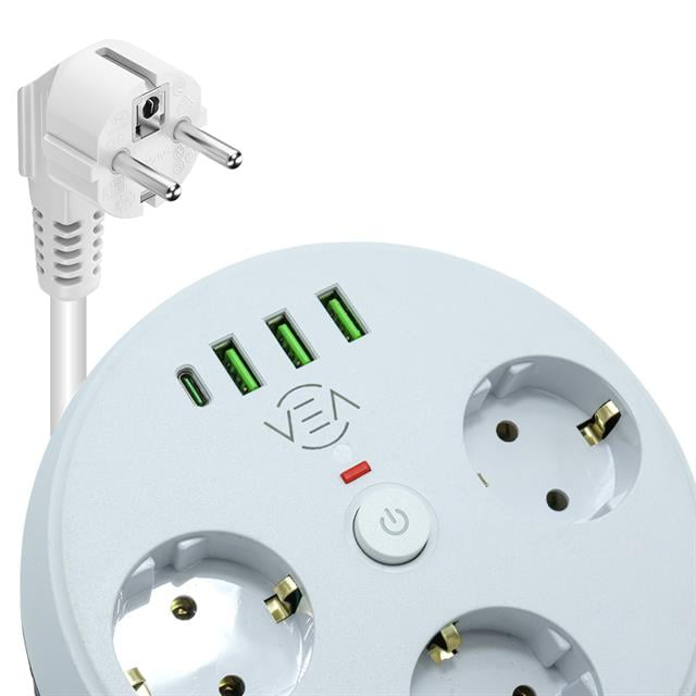 Vea VE-26583 3&amp;apos;LÜ 1.5 Metre Kablolu 3 USB / TYPE-C Giriş