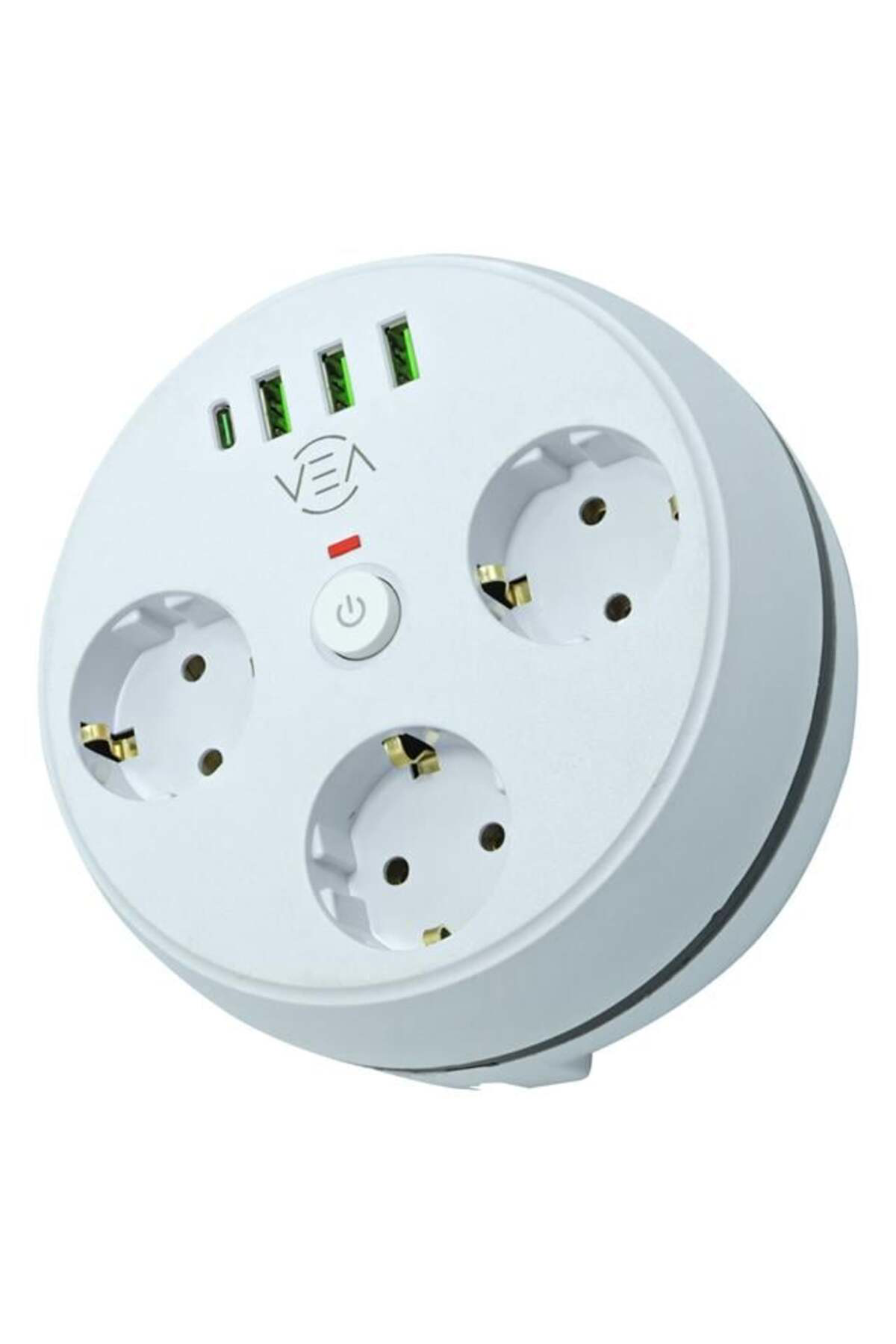 Vea VE-26583 3'LÜ 1.5 Metre Kablolu 3 USB / TYPE-C Girişli Akım Korumalı Grup Priz (5267)
