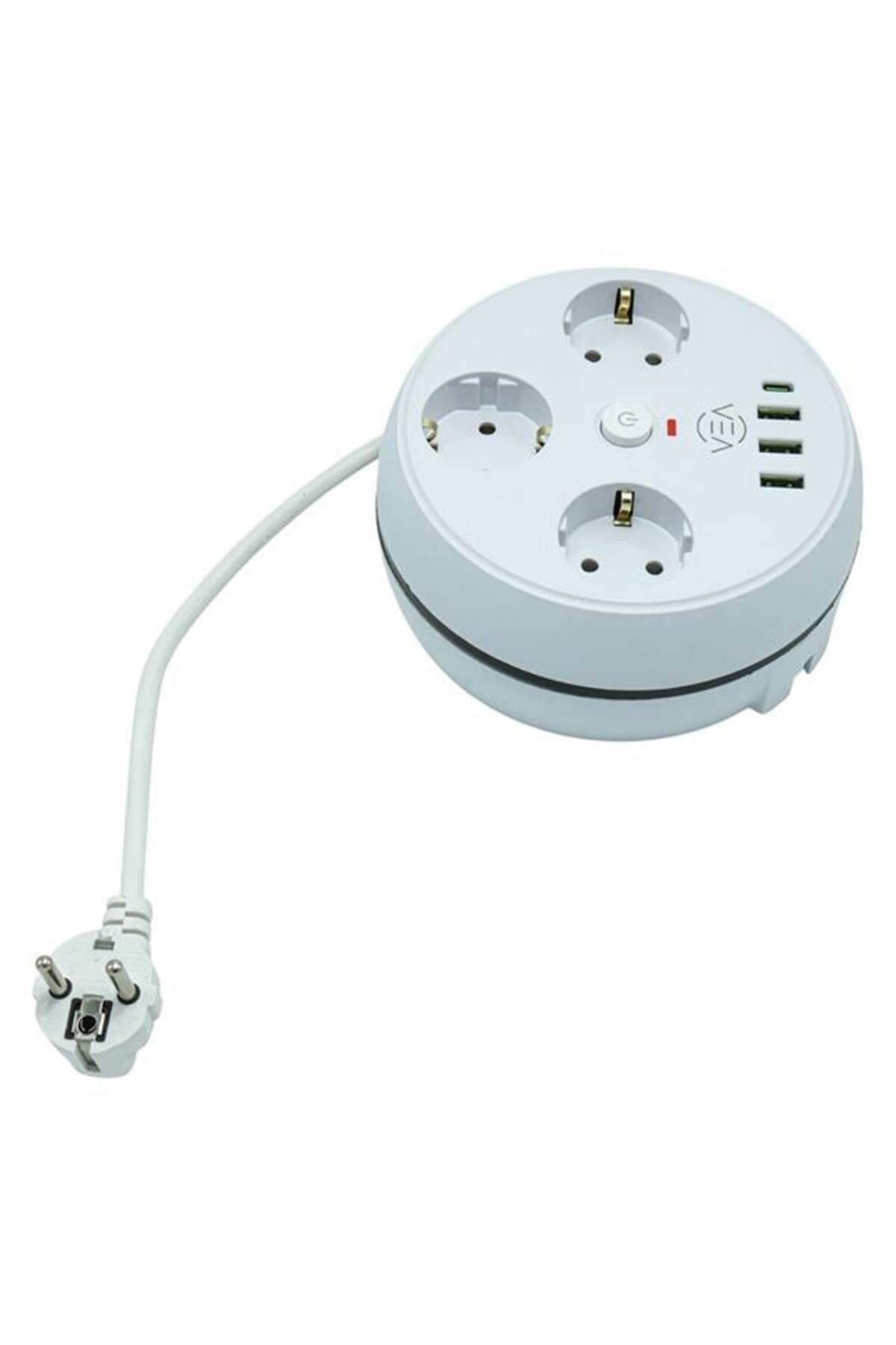 Vea VE-26583 3'LÜ 1.5 Metre Kablolu 3 USB / TYPE-C Girişli Akım Korumalı Grup Priz (5267)