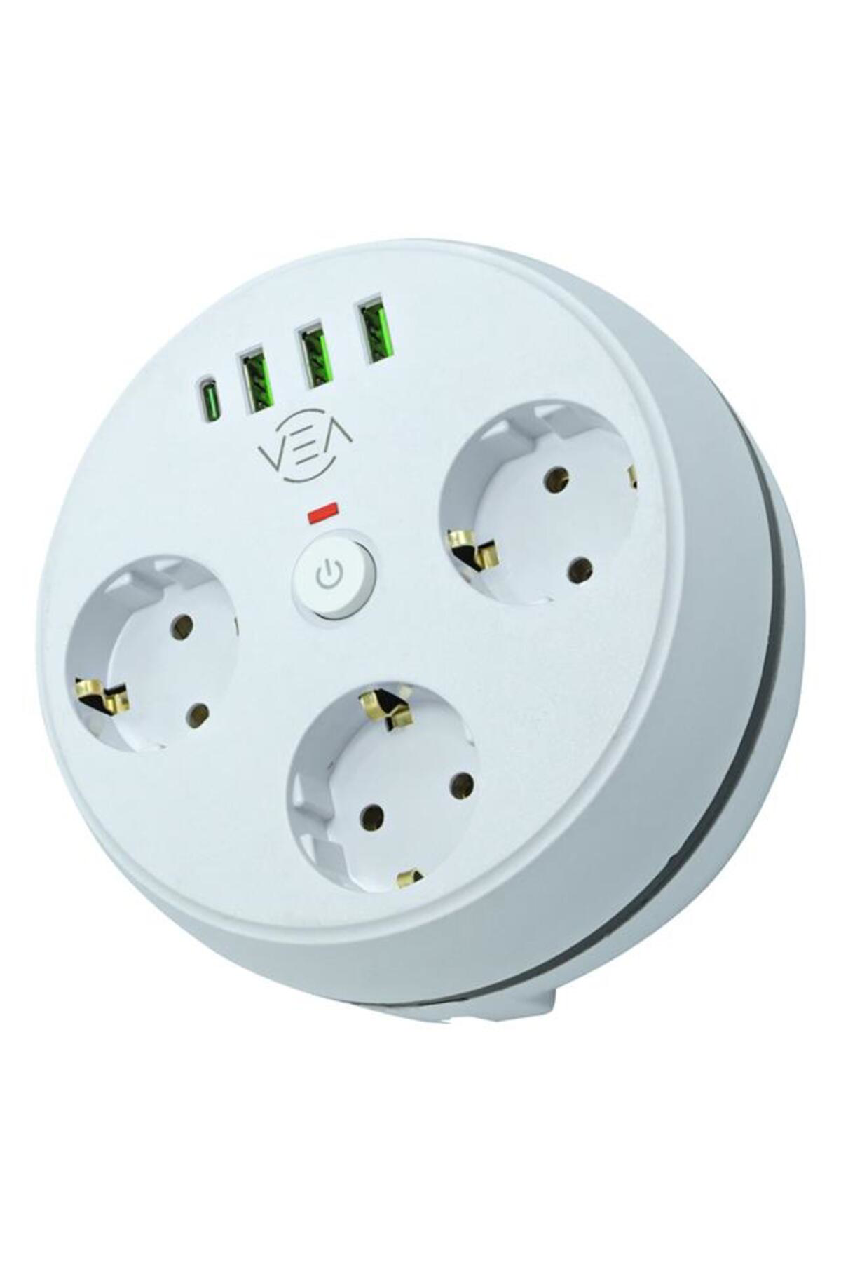 Vea Ve-26583 3'Lü 1.5 Metre Kablolu 3 Usb / Type-C Girişli Akım K