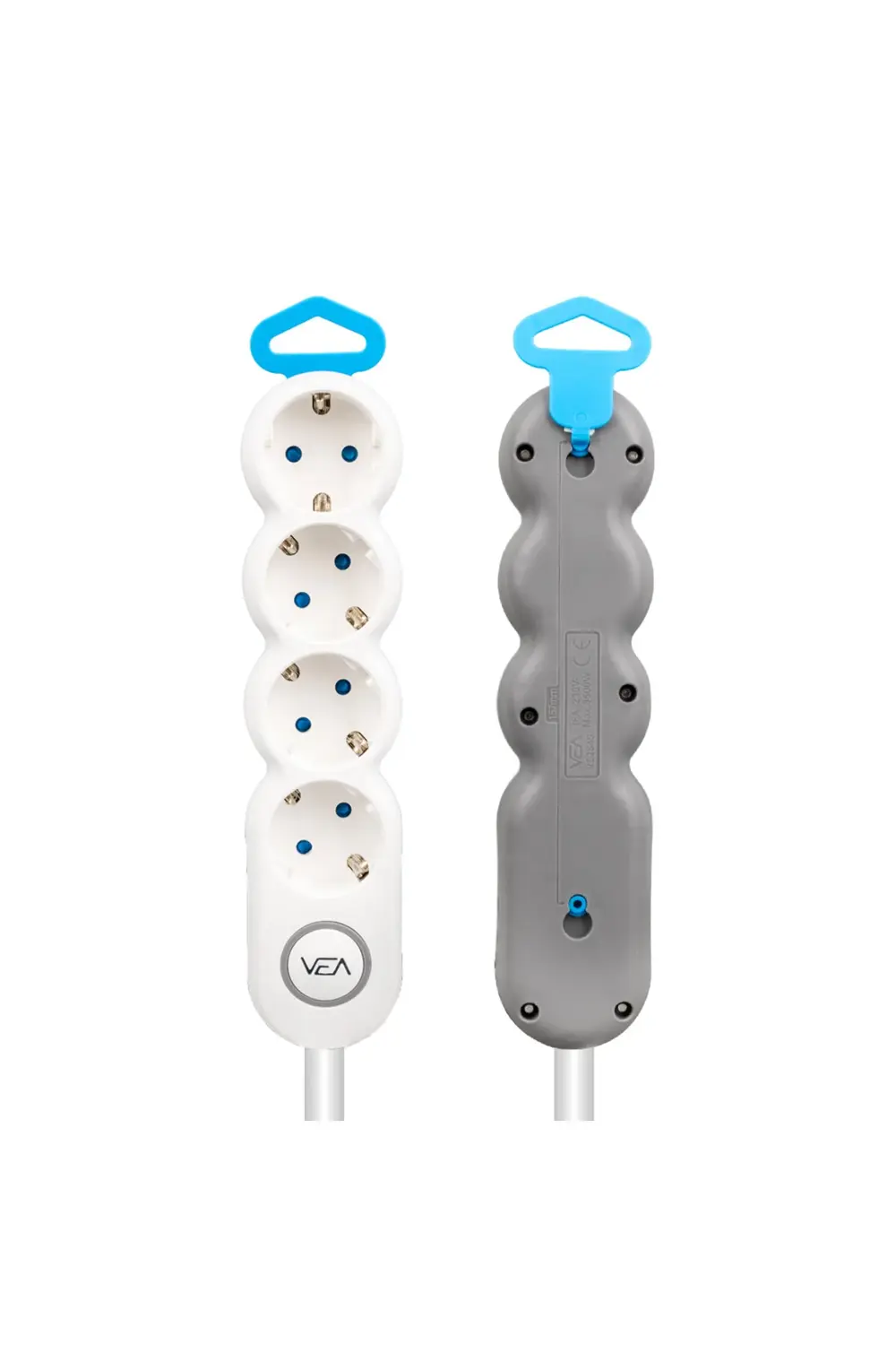 Vea VE-2S4S 4 Lü 1.5 Metre Kablolu Anahtarlı Çocuk Korumalı Emniy