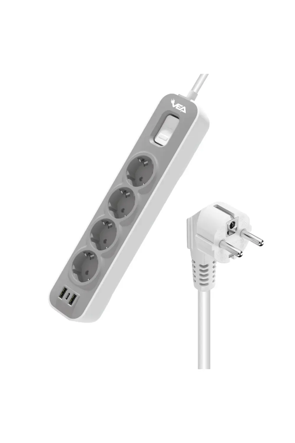 Vea Ve-nova104u A Class 4lü 2 Usbli Anahtarlı 1.5 Metre Akım Koru