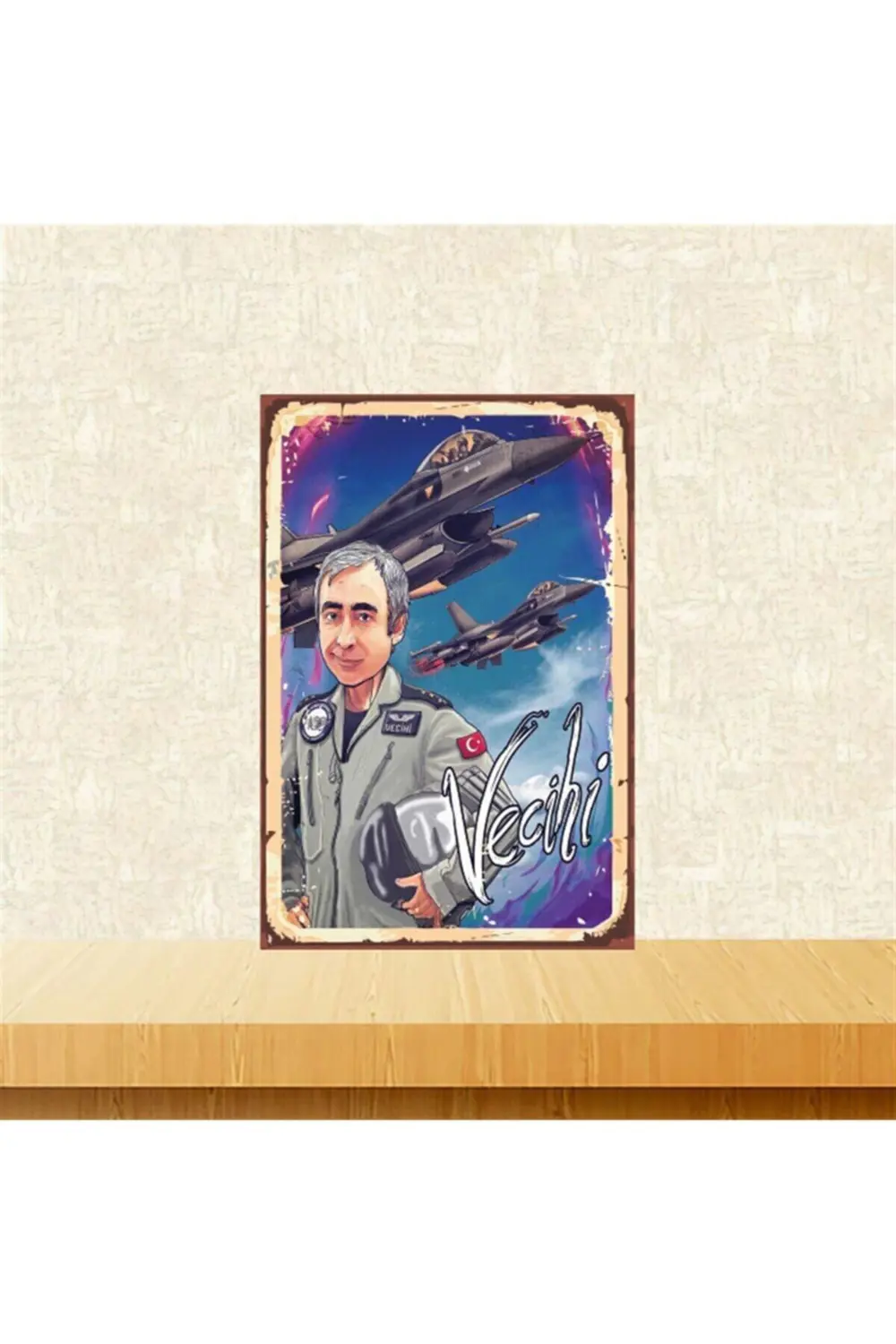 Vecihi Şener Şen 20-30 Cm Retro Ahşap Tablo Tkfx4949